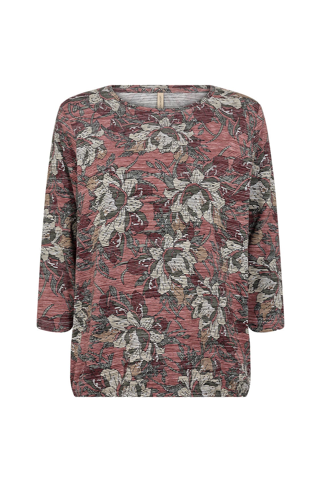 Galina Printed 3/4 Sleeve T-Shirt - Blush Combi