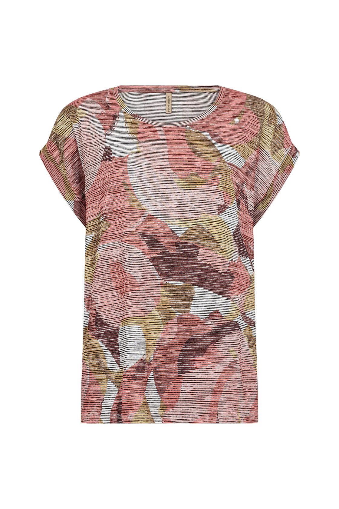 Galina Printed T-Shirt - Peach Pink Combi