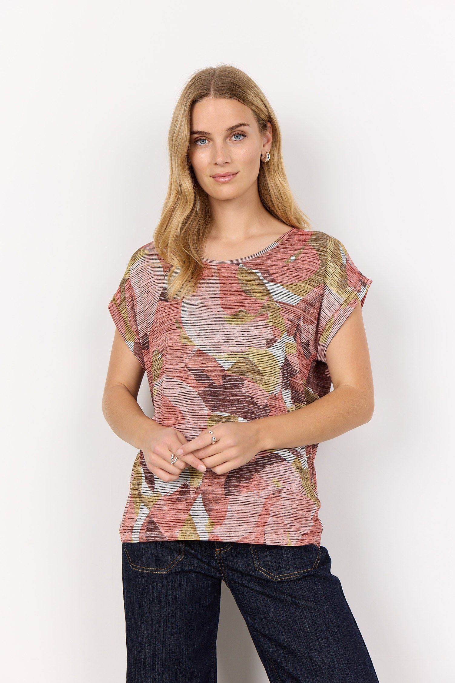 Galina Printed T-Shirt - Peach Pink Combi - Image 2
