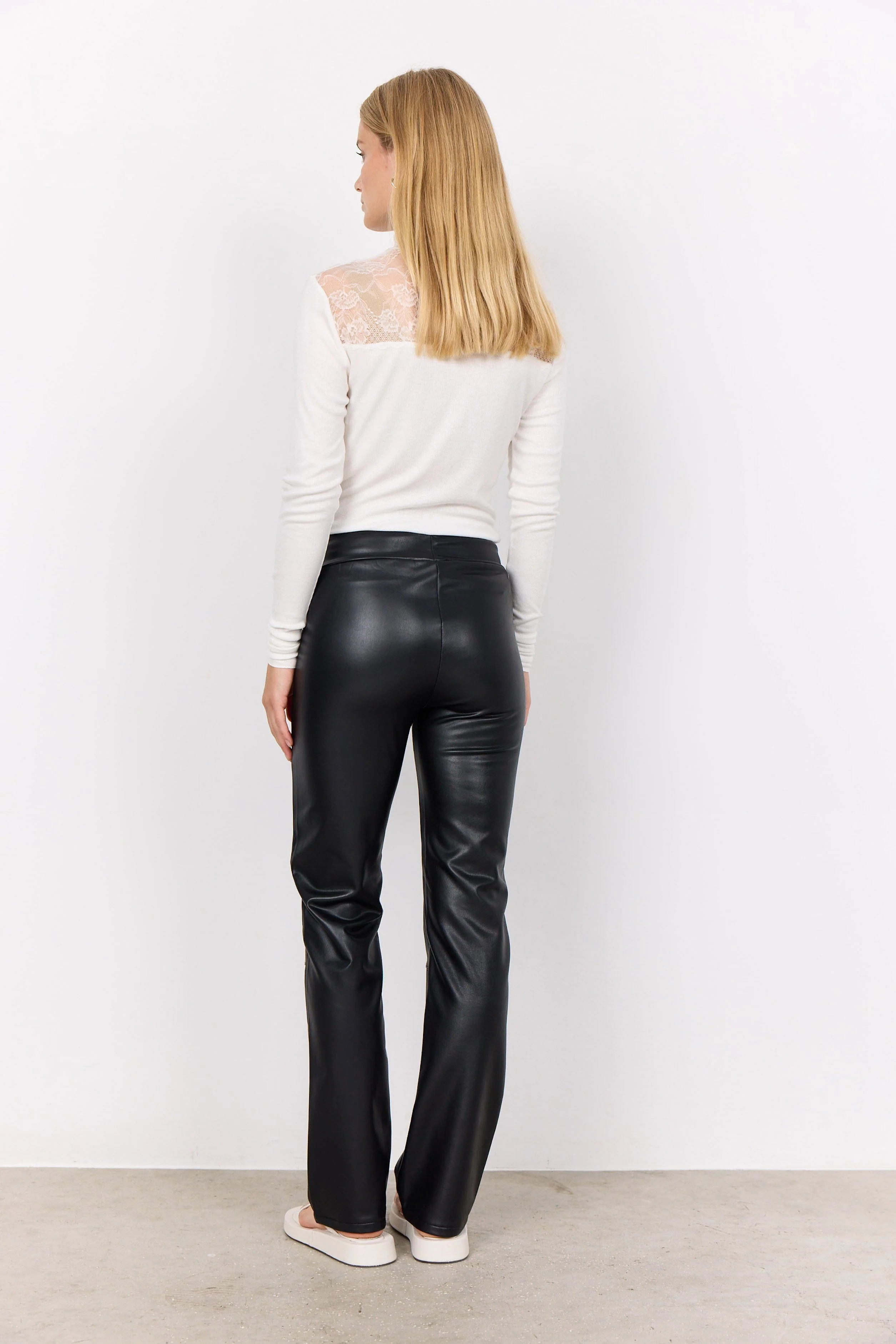 Haida Leather Look Trousers - Black - Image 2