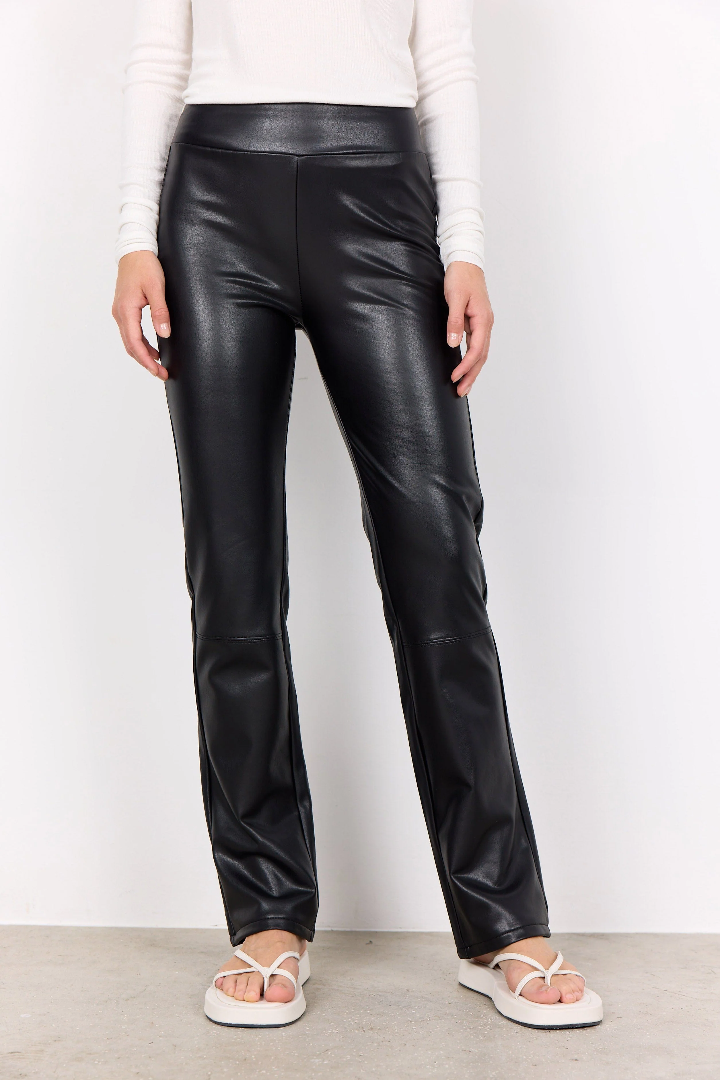 Haida Leather Look Trousers - Black - Image 3