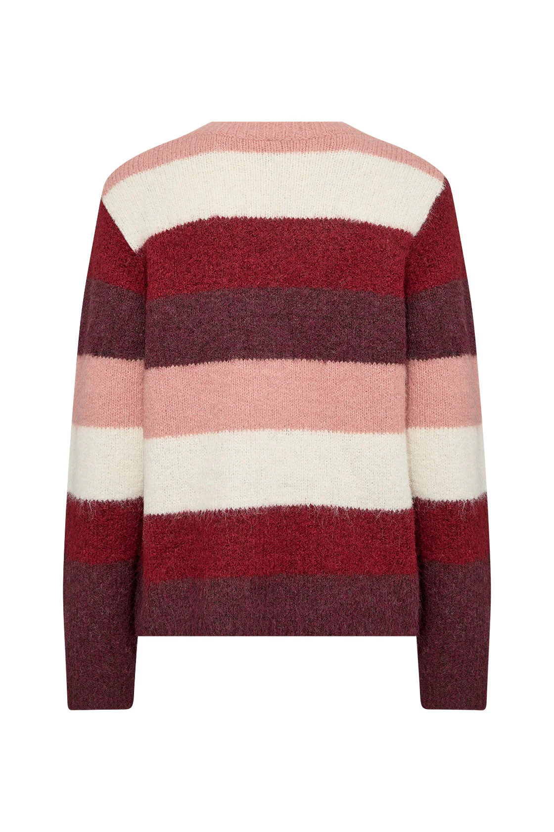 Ilene Stripe Wool Blend Jumper - Dark Red Melange Combi - Image 5