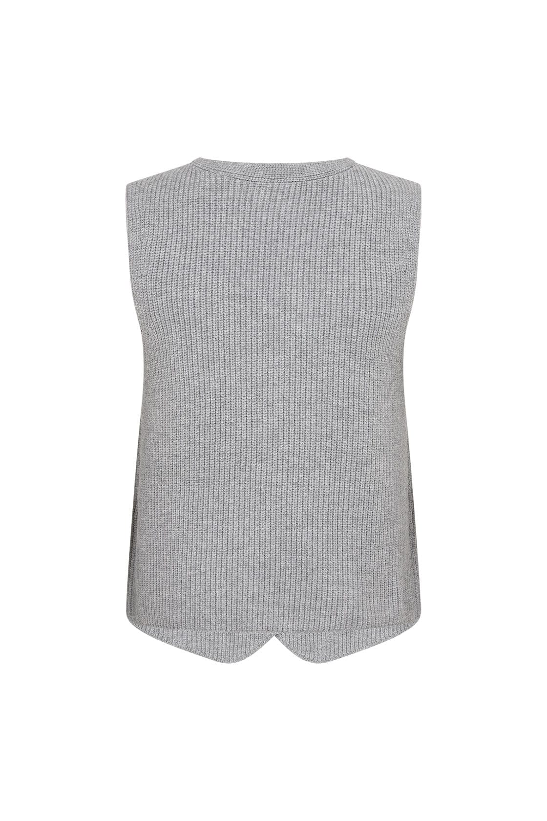 Ilia Knitted Sleeveless Jumper - Mid Grey Melange - Image 4