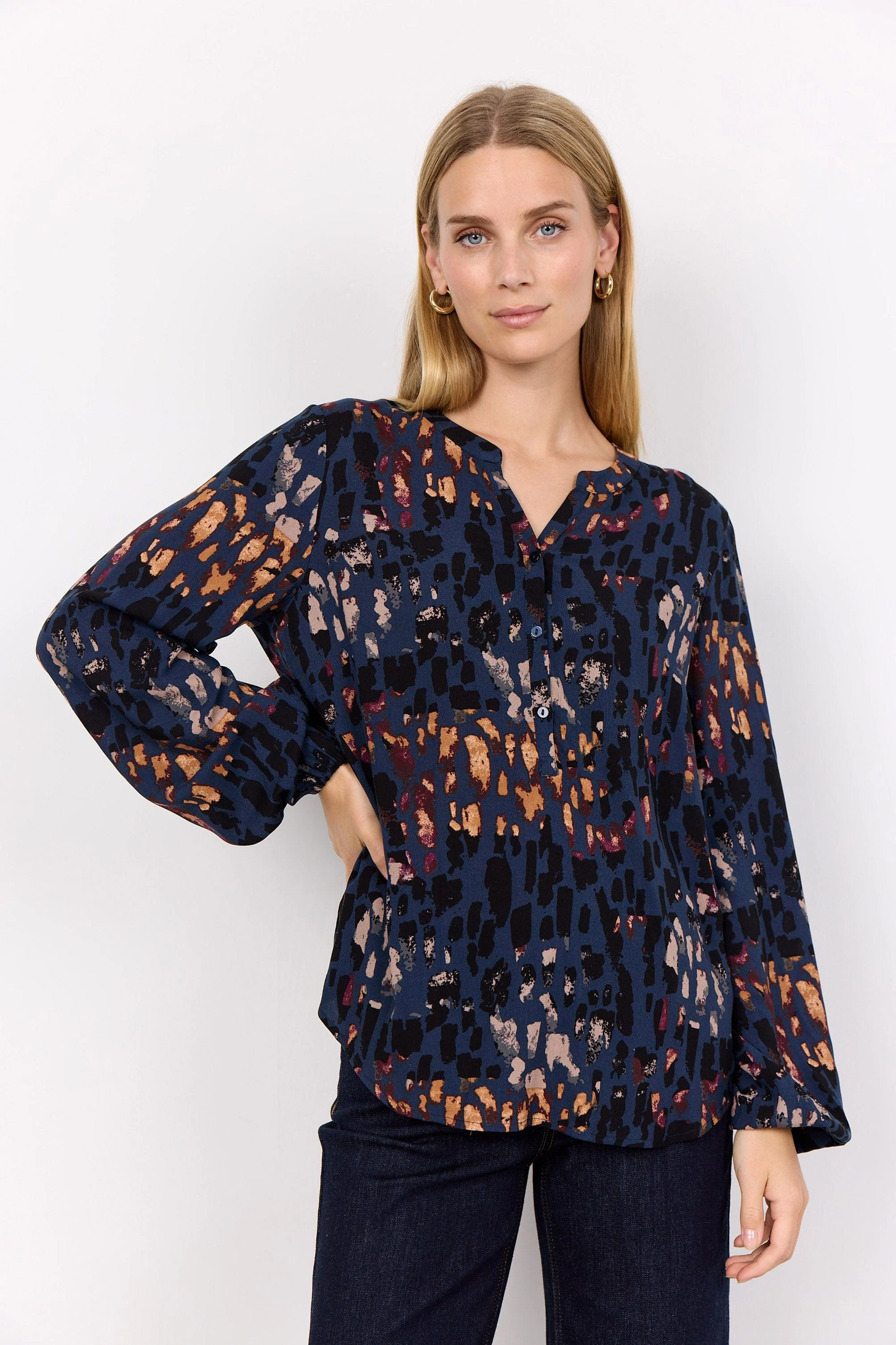 Ima Printed Blouse - Blue Iris Combi - Image 4