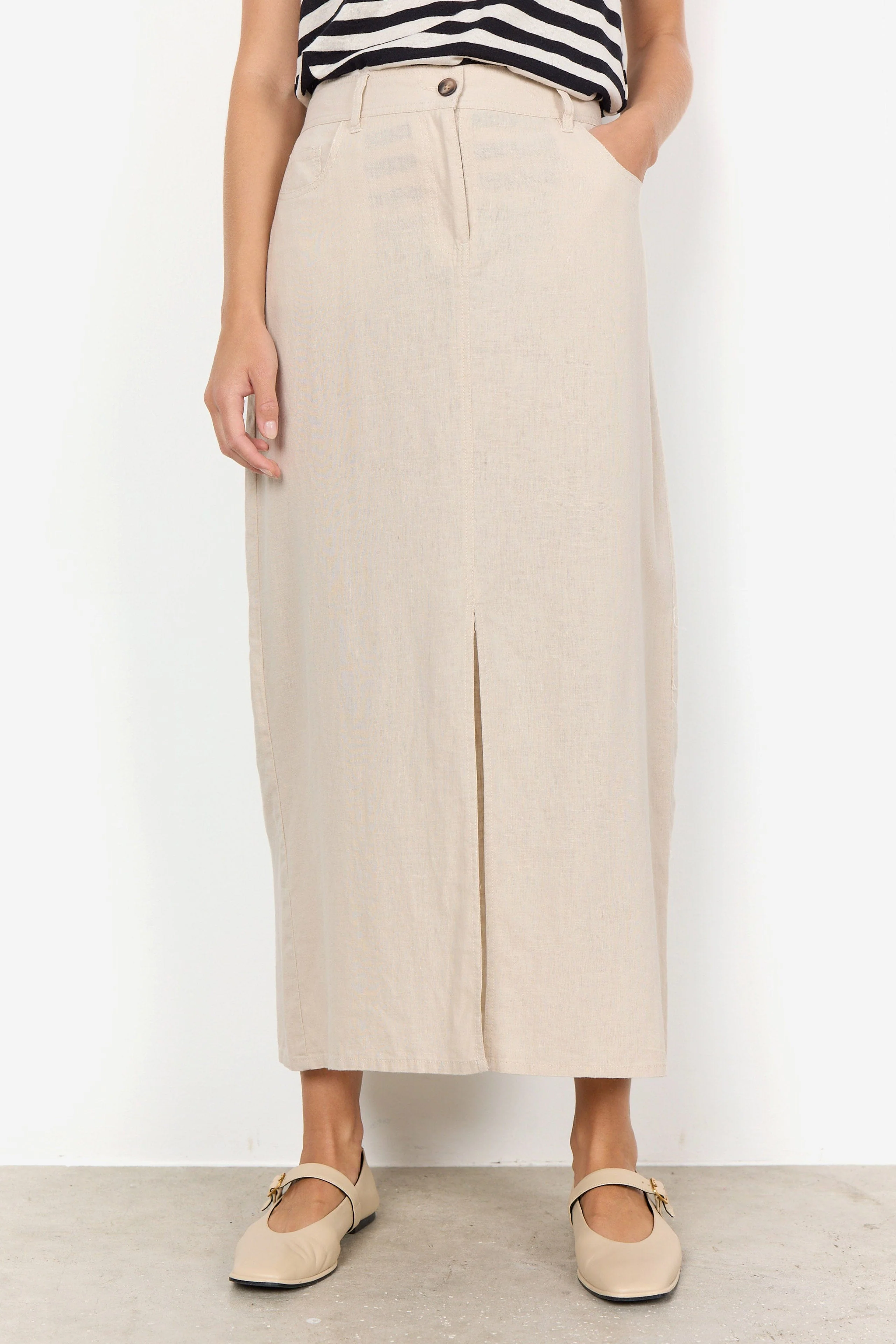 Ina Linen Blend Maxi Skirt - Sand - Image 4
