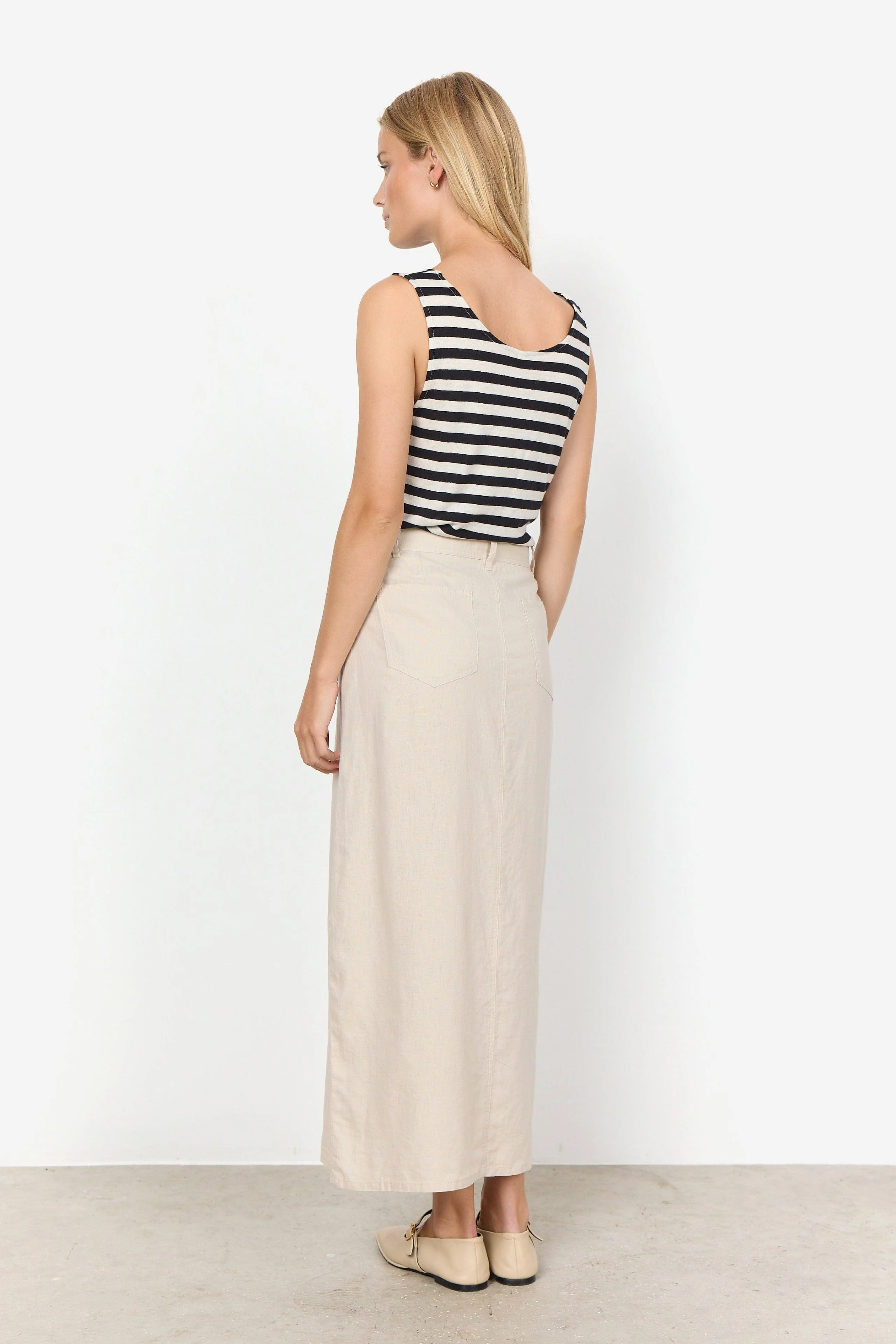 Ina Linen Blend Maxi Skirt - Sand - Image 5