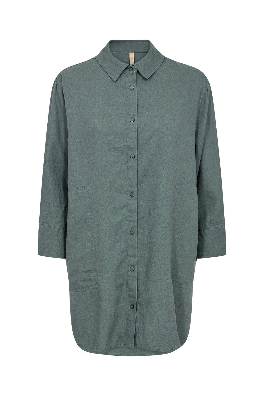 Ina Linen Blend Shirt - Shadow Green
