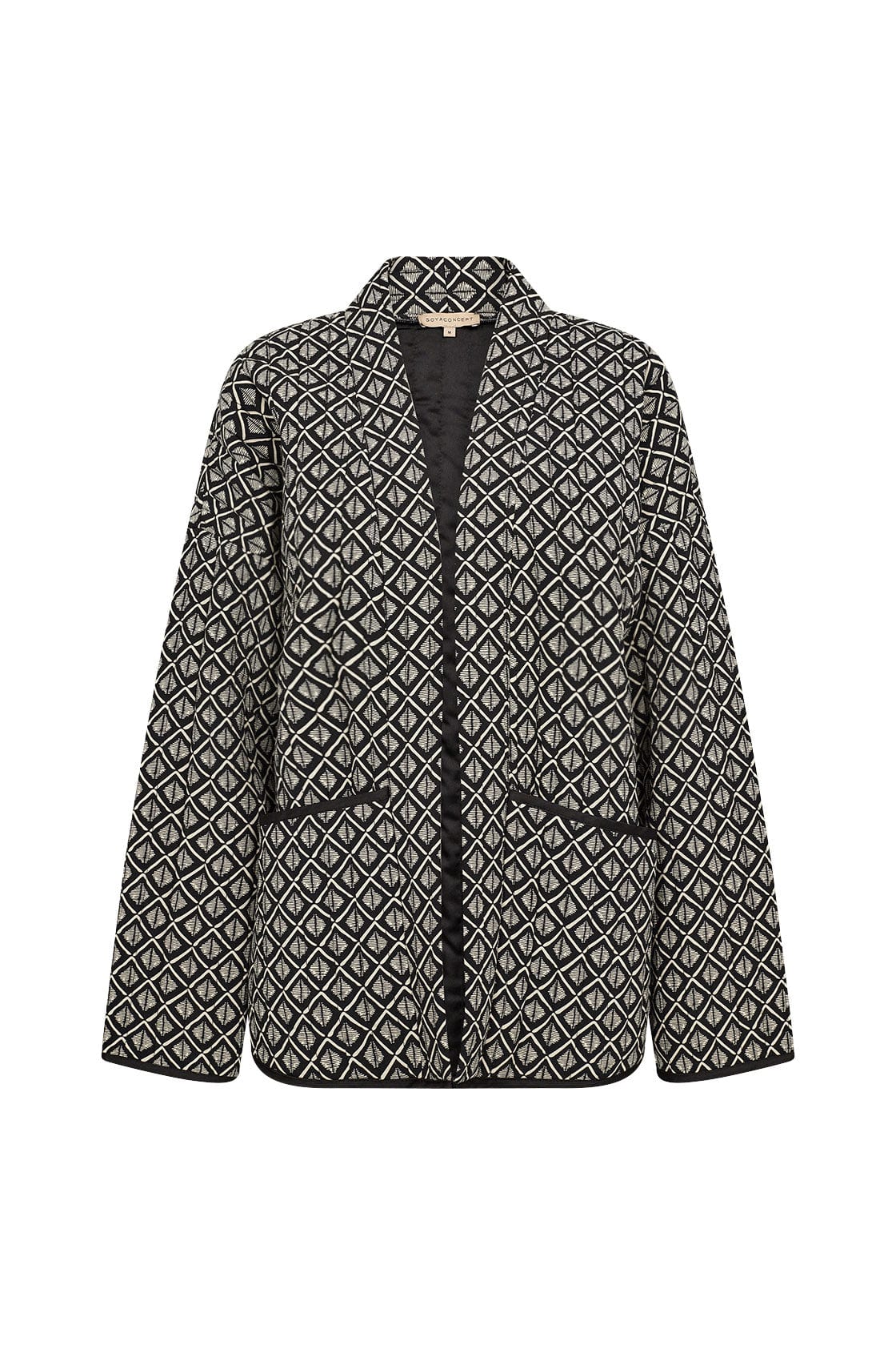 Isola Geometric Quilted Jacket - Black Combi