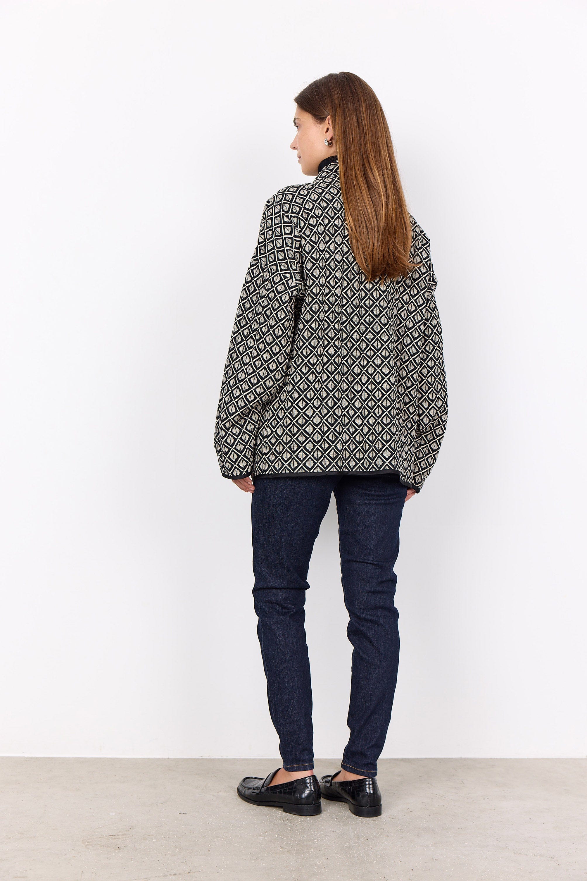 Isola Geometric Quilted Jacket - Black Combi - Image 4