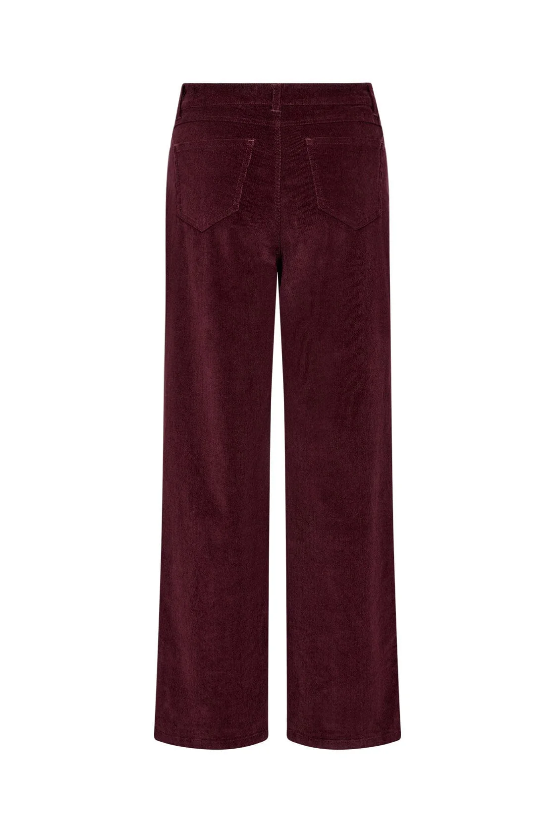 Ivalou Straight Leg Needlecord Trousers - Wine - Image 5