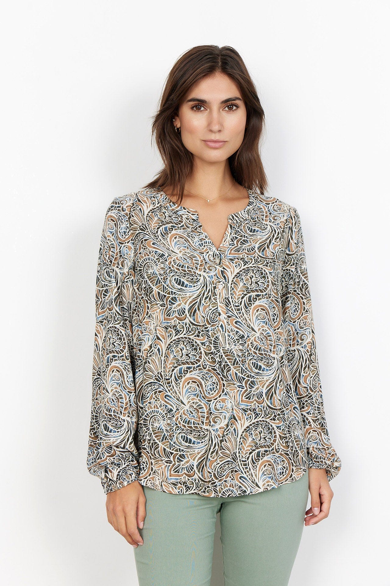 Jasmin Shirt - Moss Green Combi - Image 2