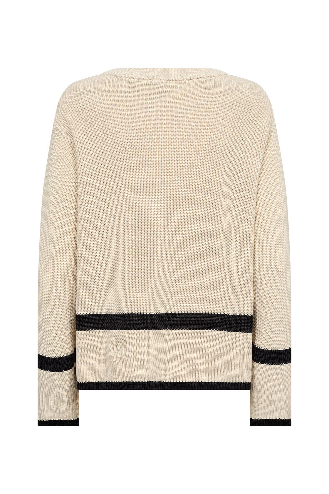 Julia Contrast Detail Knitted Jumper - Cream Combi - Image 2