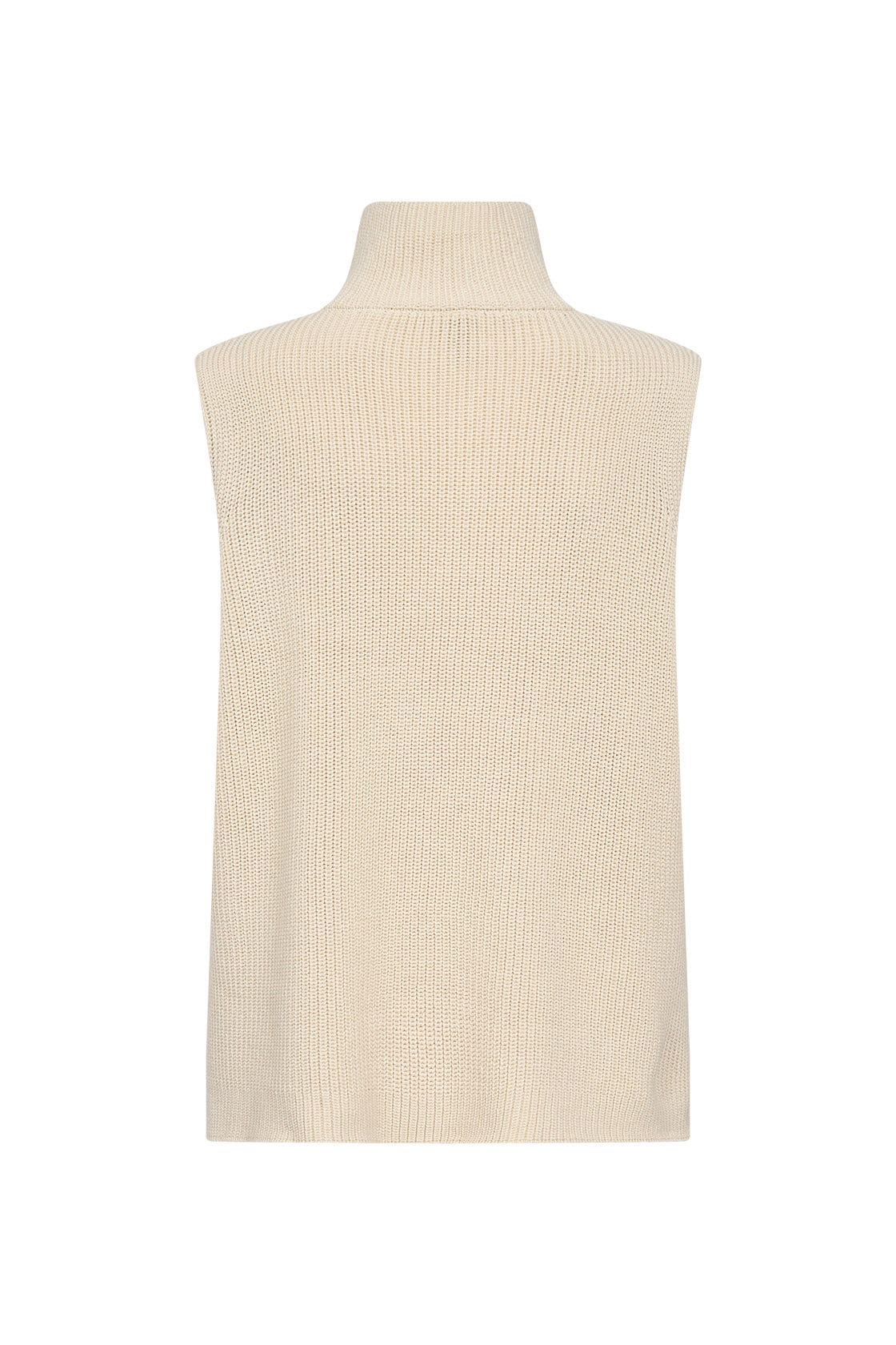 Julia Quarter Zip Sleeveless Jumper - Sand - Image 5