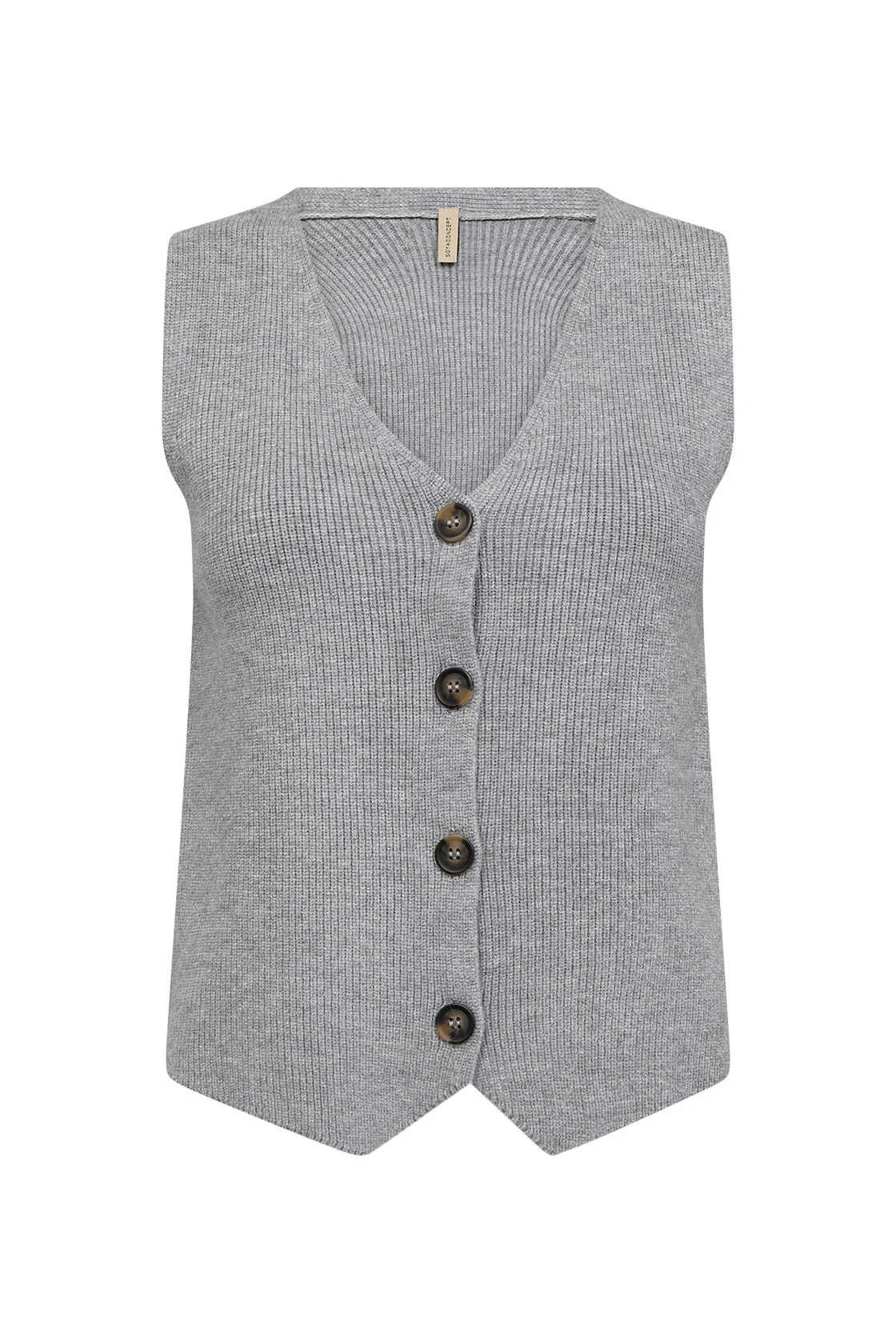 Kanita Knit Waistcoat - Mid Grey Melange
