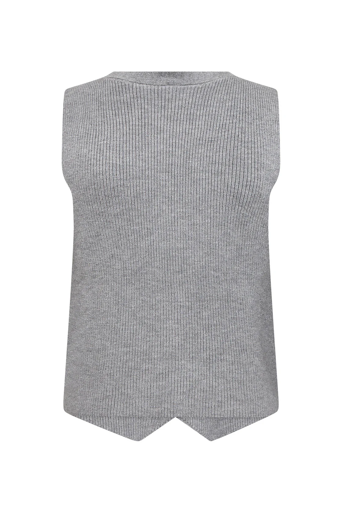 Kanita Knit Waistcoat - Mid Grey Melange - Image 5