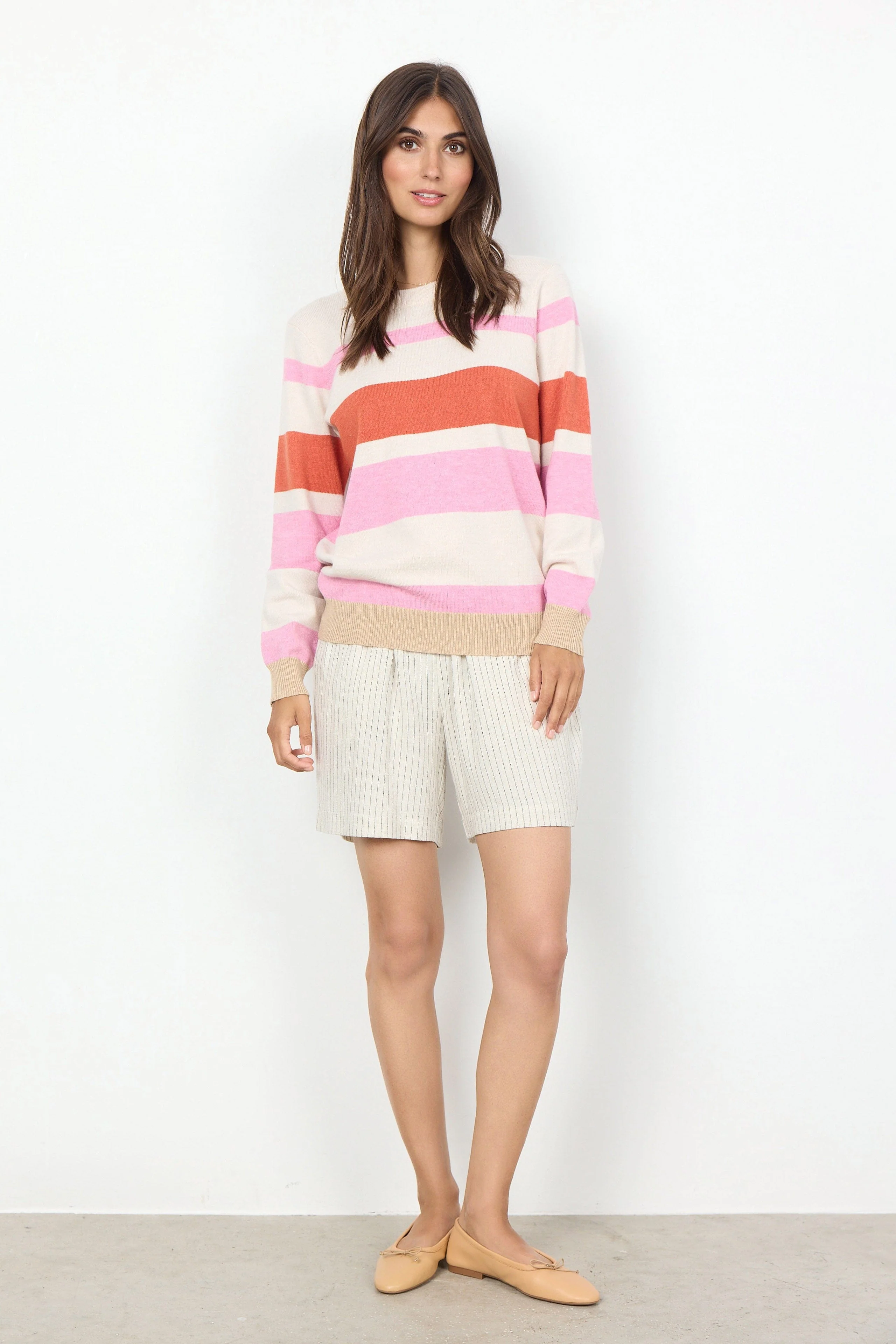 Kanita Stripe Jumper - Pink Melange Combi - Image 4