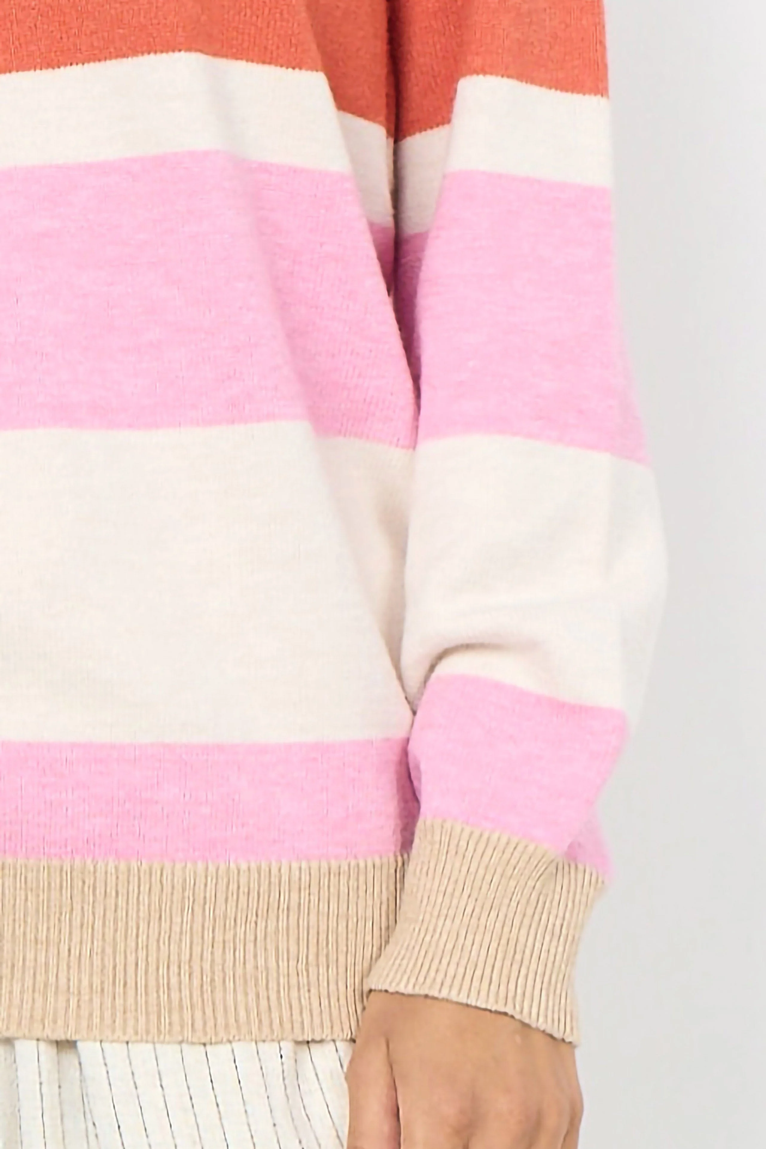 Kanita Stripe Jumper - Pink Melange Combi - Image 6