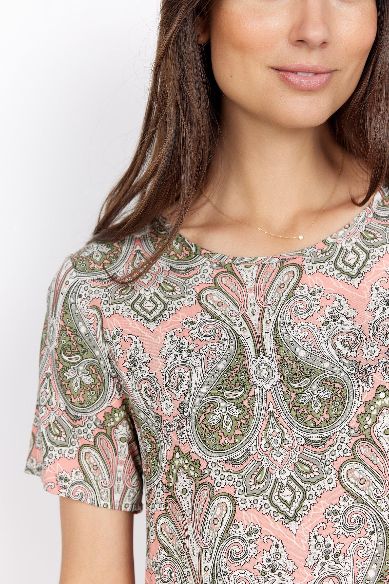 Kija Printed Short Sleeve Blouse - Coral Haze Combi - Image 5