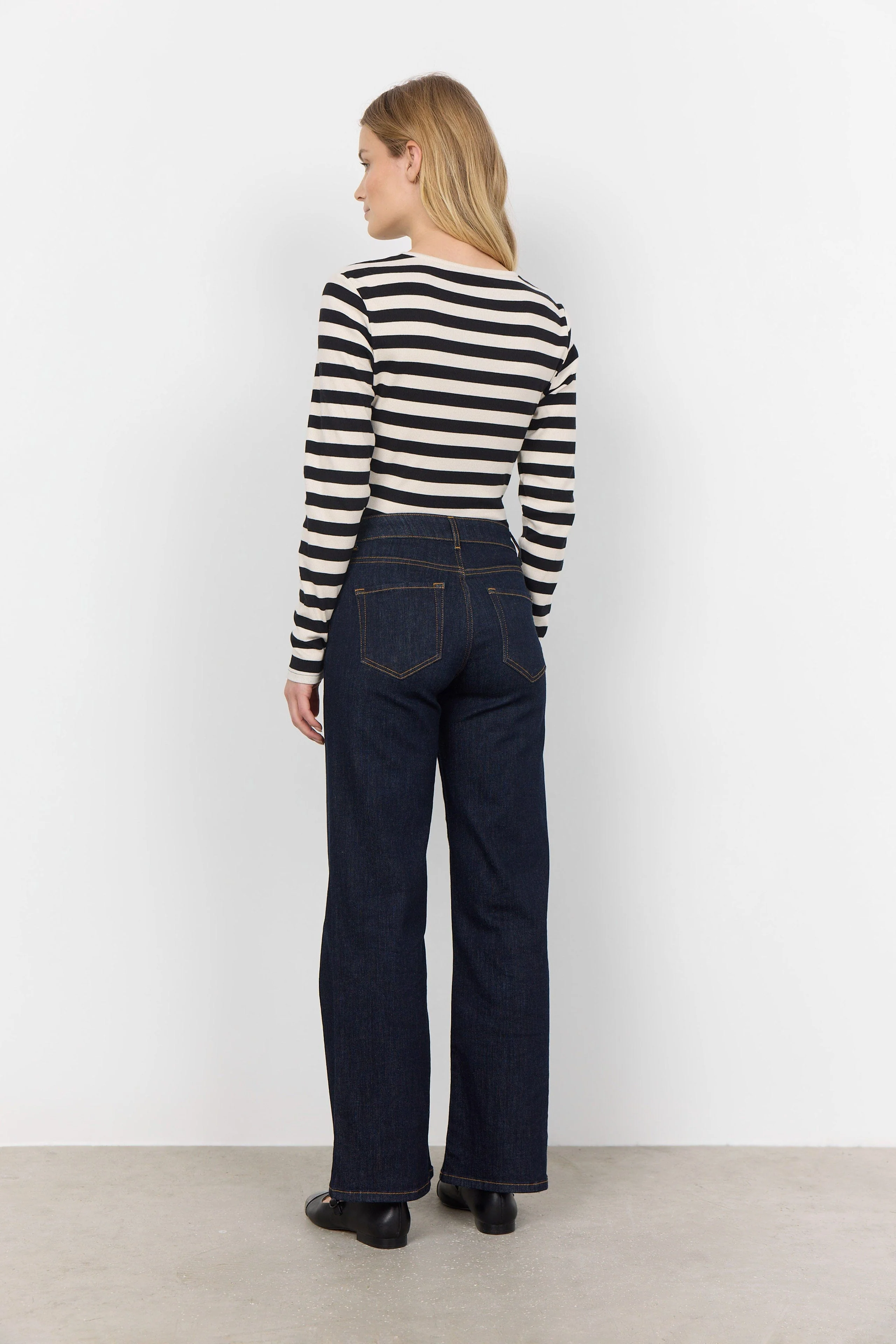 Kimberly 24-B Wide Leg Jeans - Raw Blue Denim - Image 5