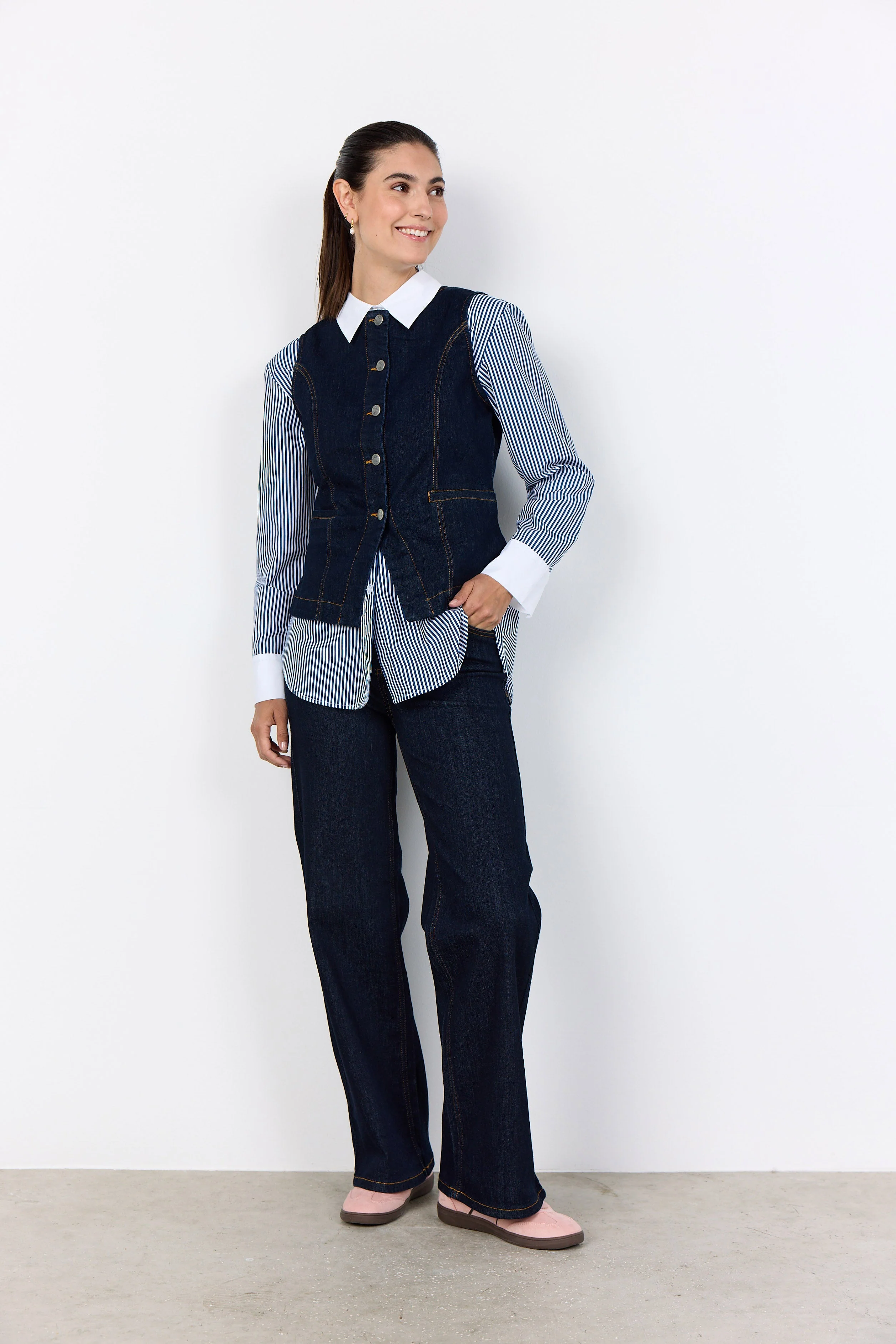 Kimberly Waistcoat - Raw Blue Denim - Image 4