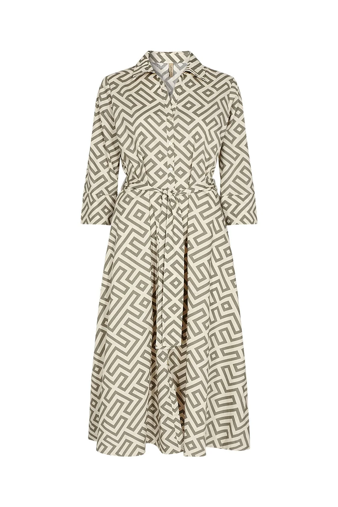 Kirsty Dress - Dusky Green Combi