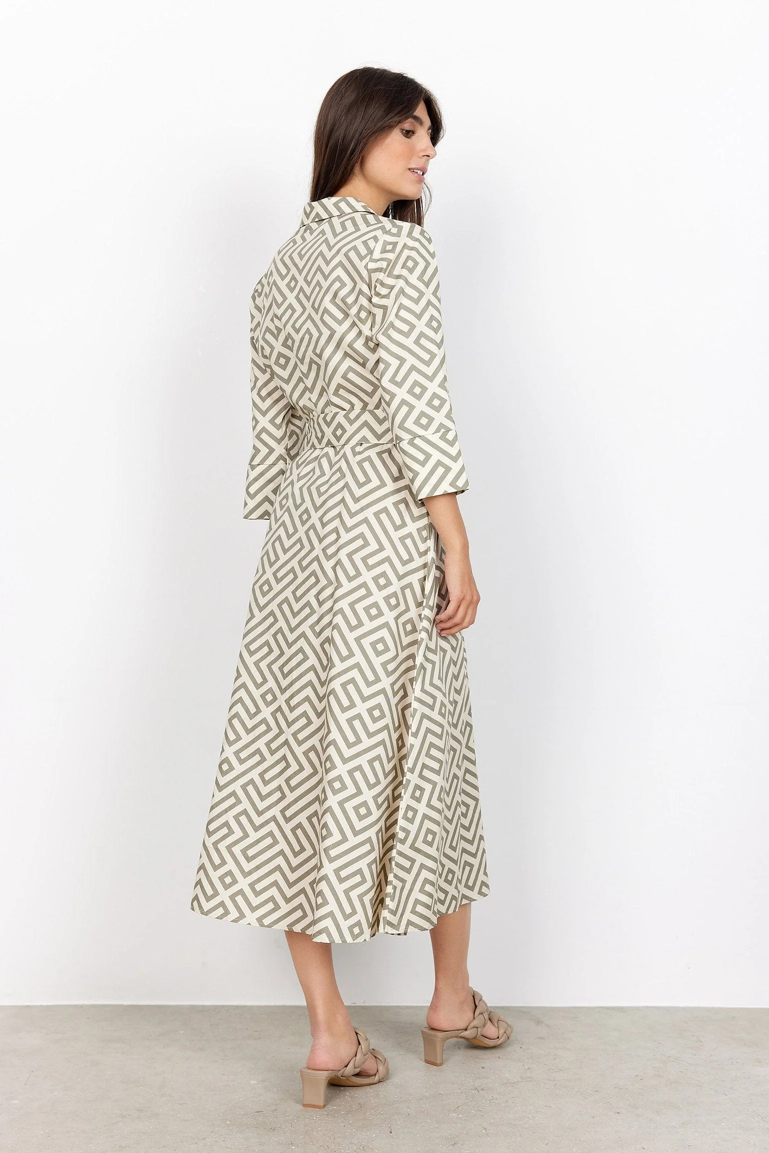 Kirsty Dress - Dusky Green Combi - Image 4