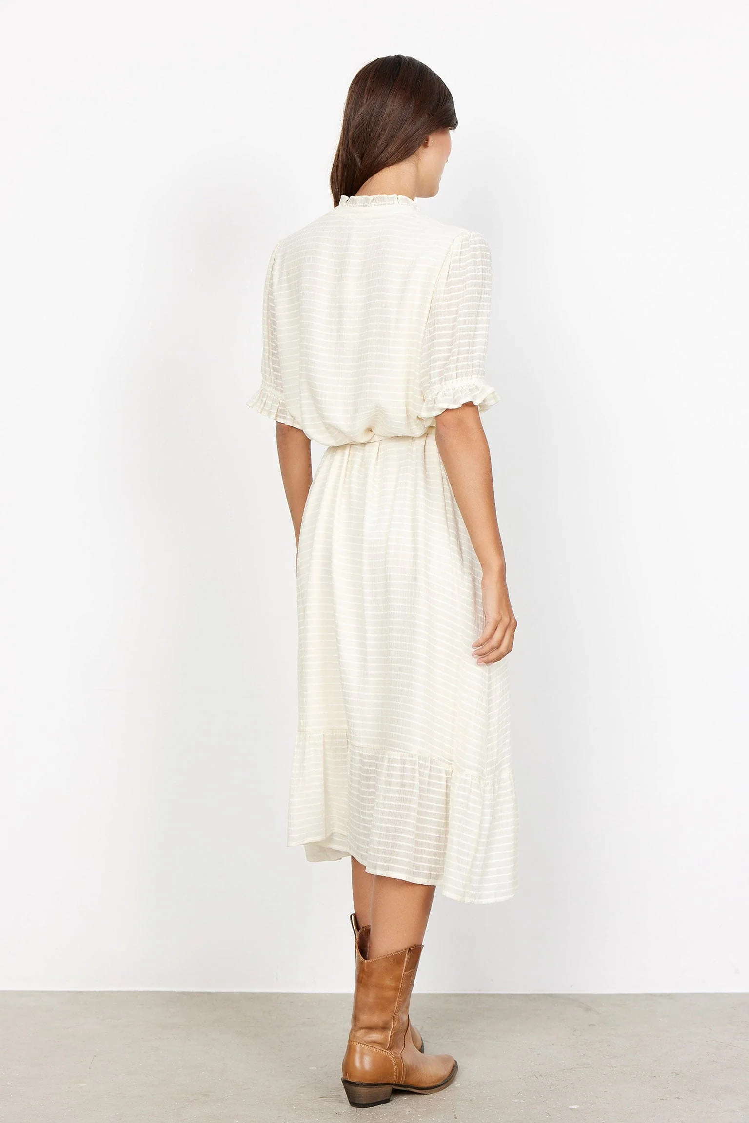 Lara Self Stripe Midi Dress - Cream - Image 3