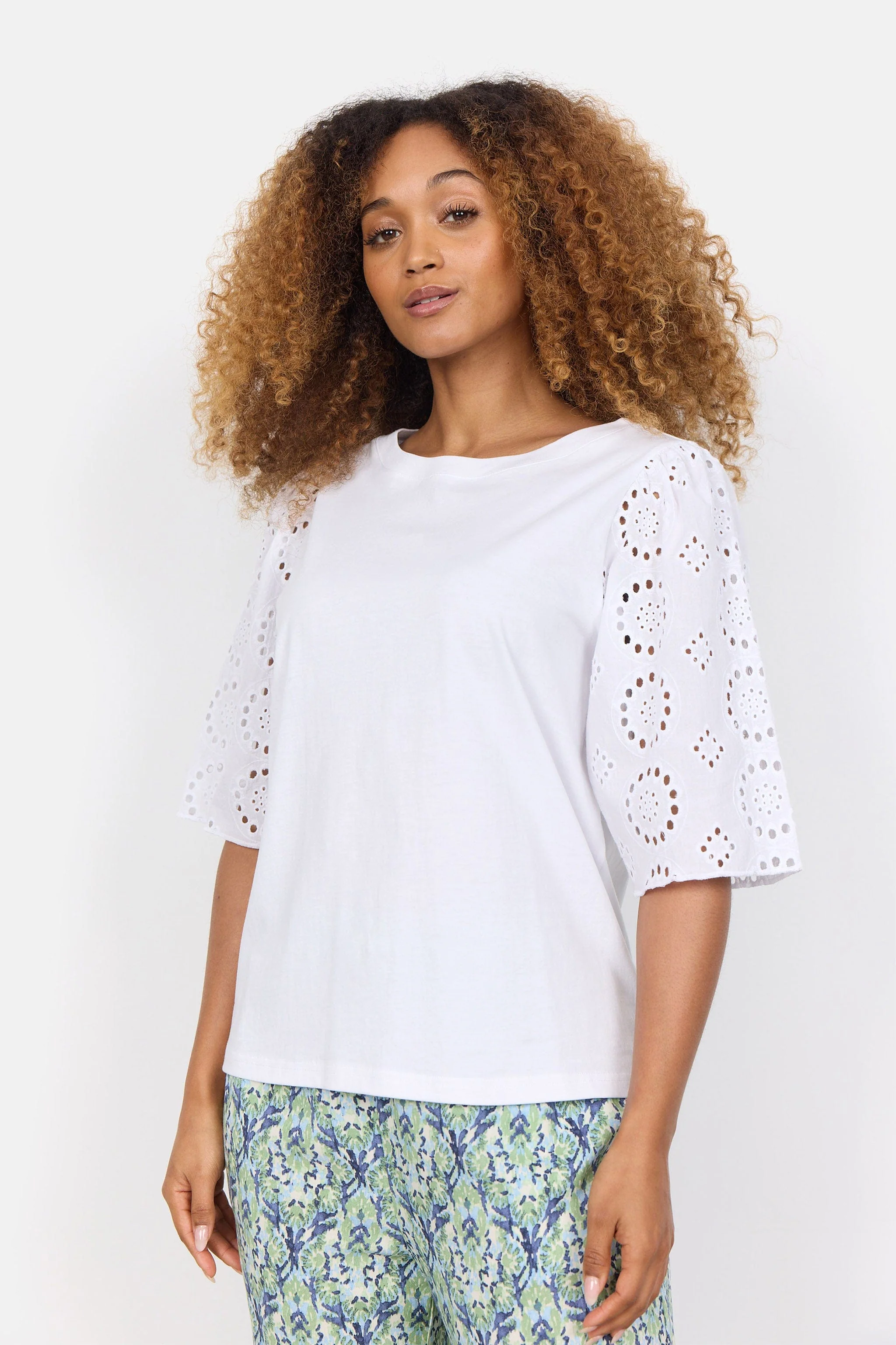 Loraine Broderie Anglaise Top - White - Image 2