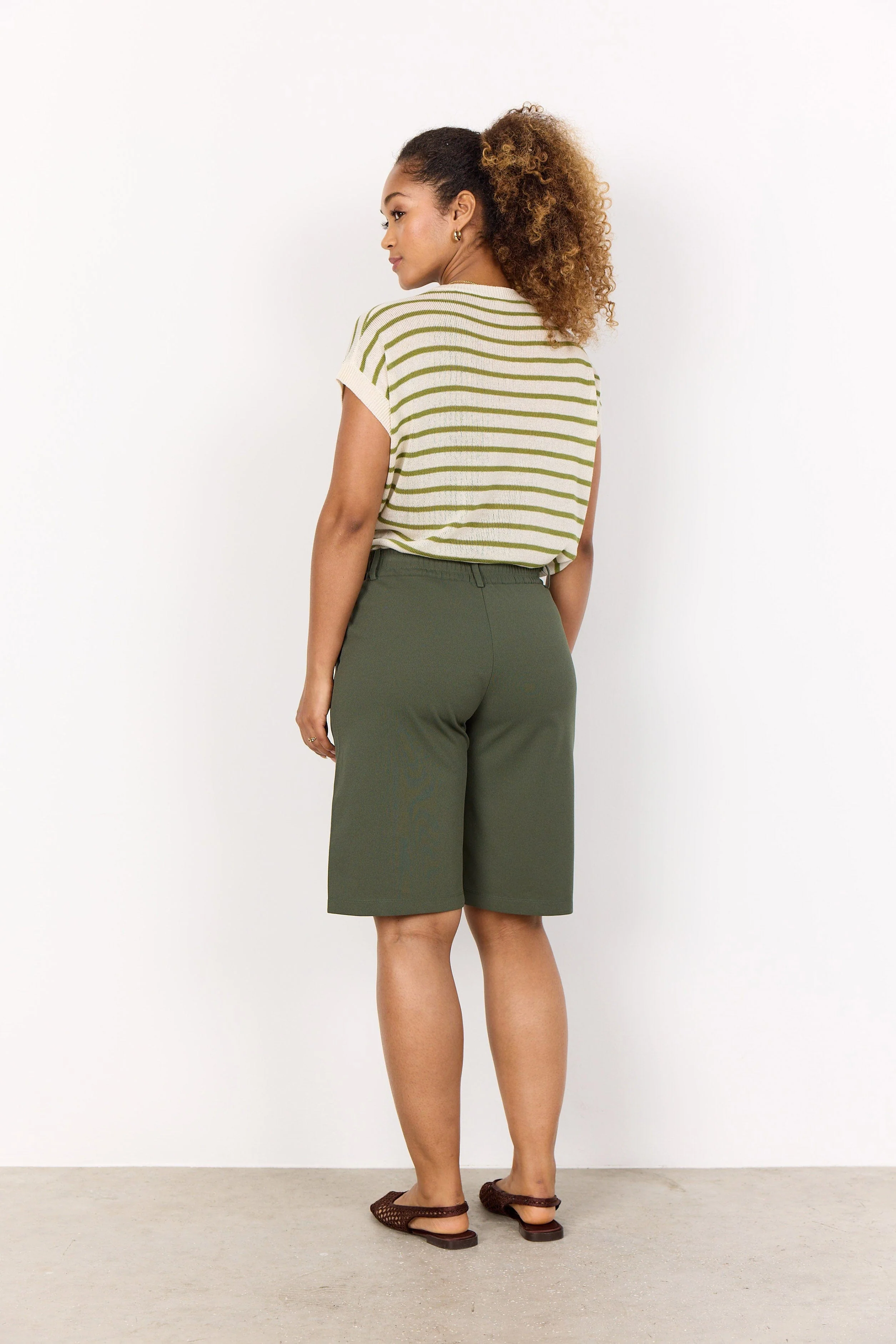 Luanna Stripe Linen Blend Knit Top - Calliste Green Combi - Image 4
