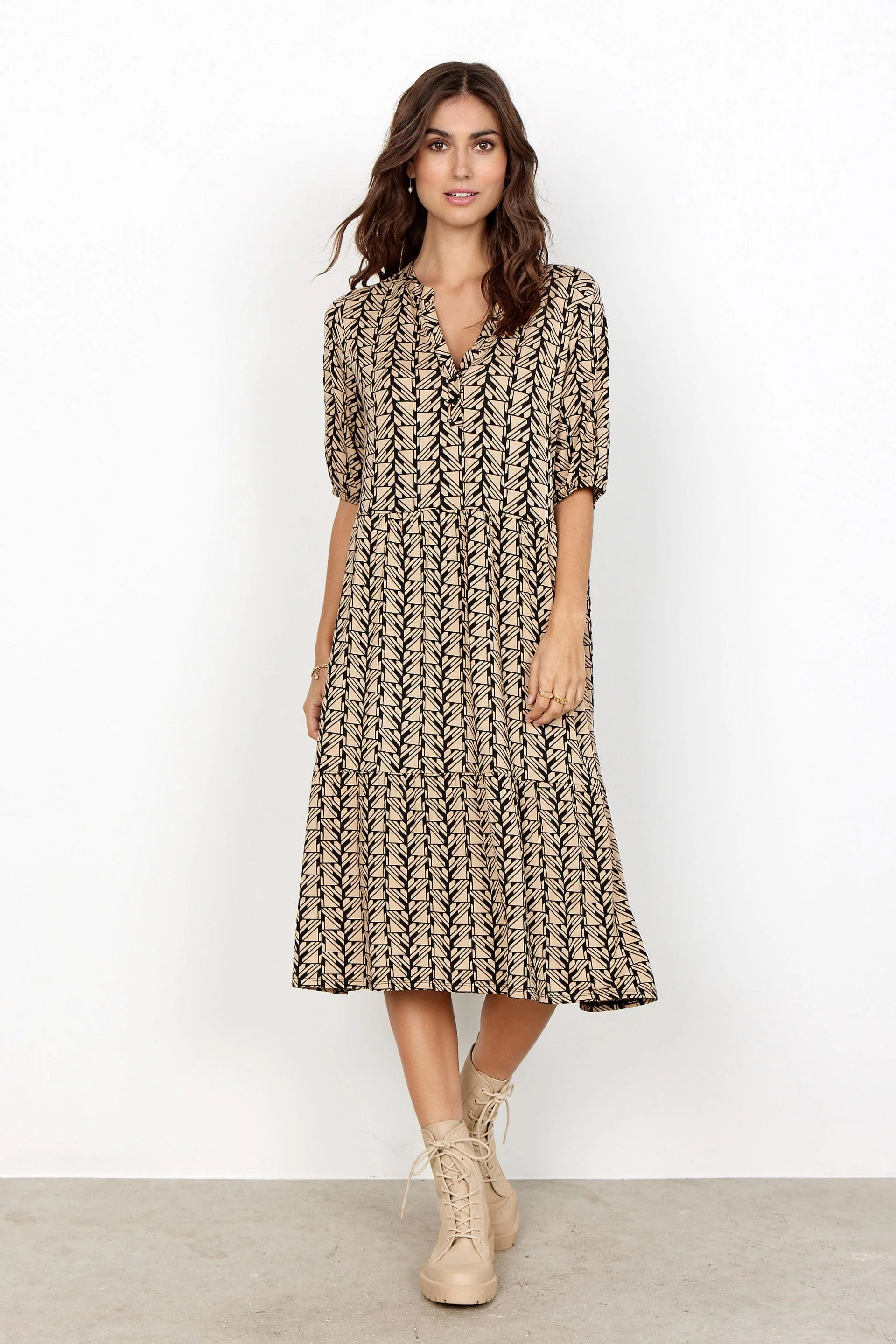 Marica Dress - Black/Sand Combi - Image 2