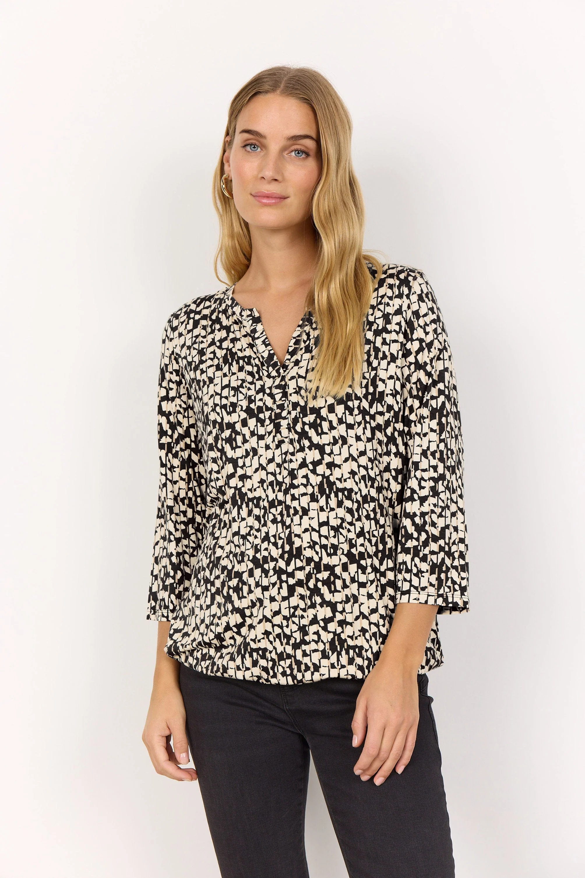 Marica Printed Top - Black Combi - Image 2