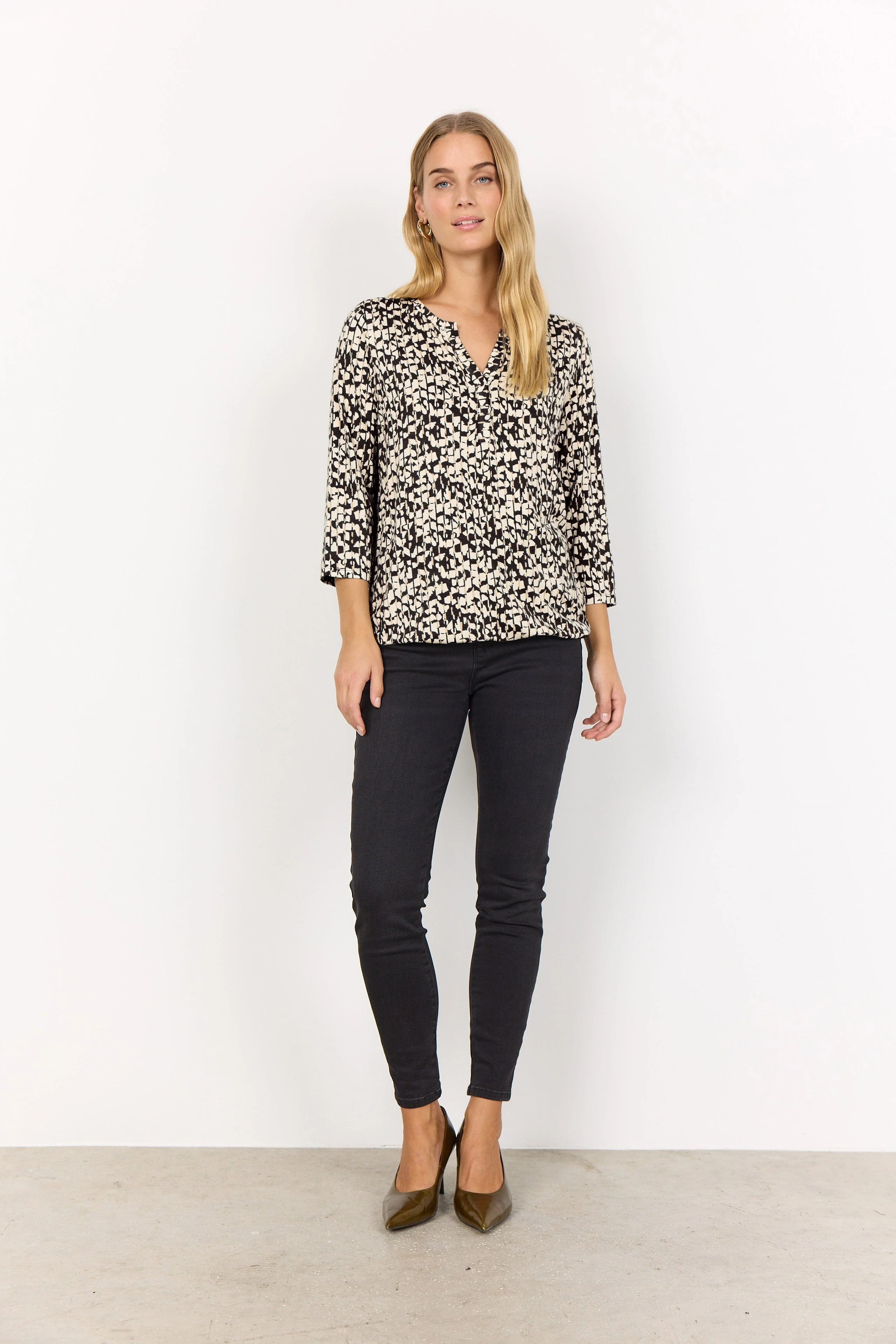 Marica Printed Top - Black Combi - Image 3