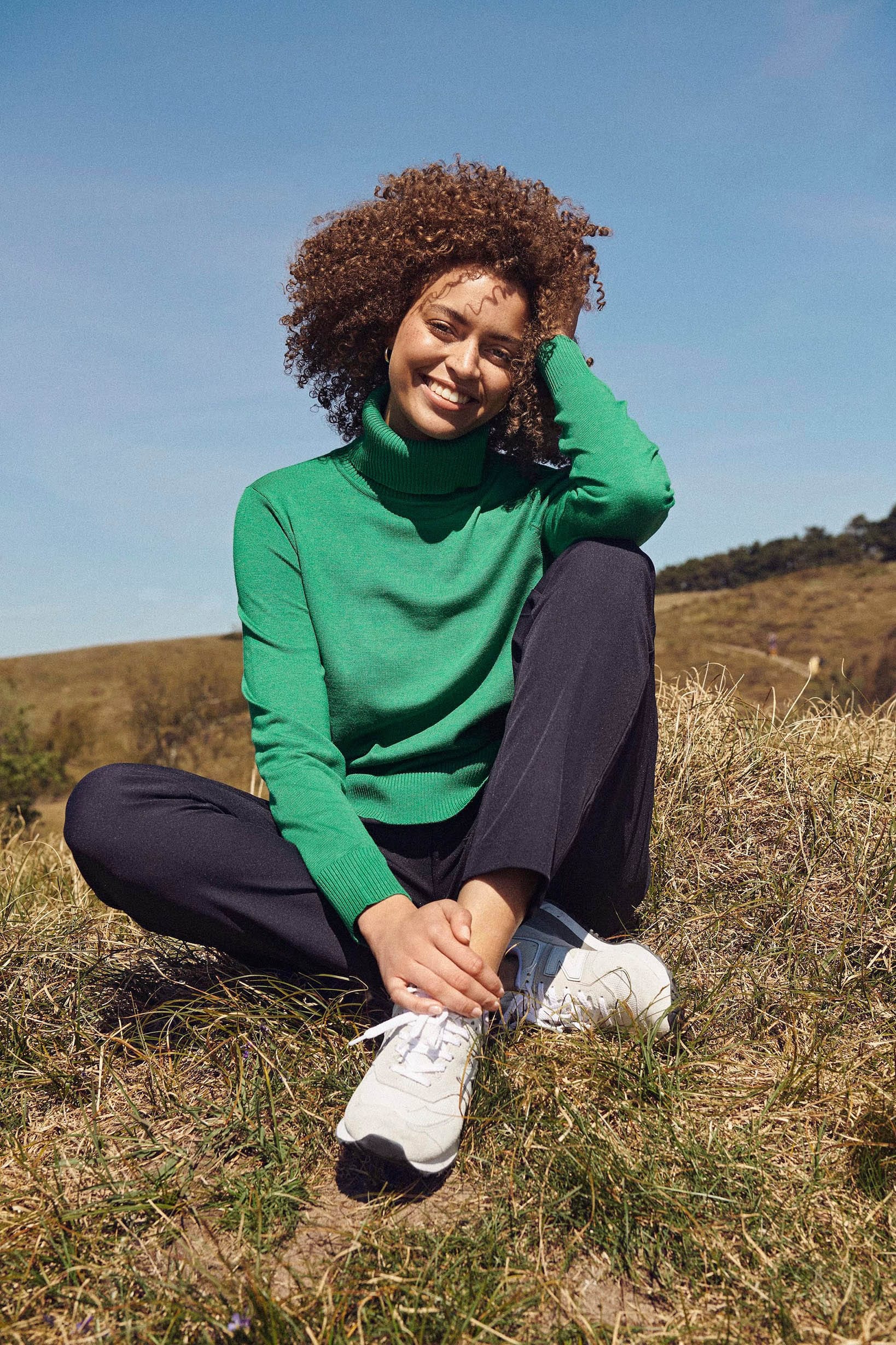 Mila Roll Neck Jumper - Verdant Green - Image 6