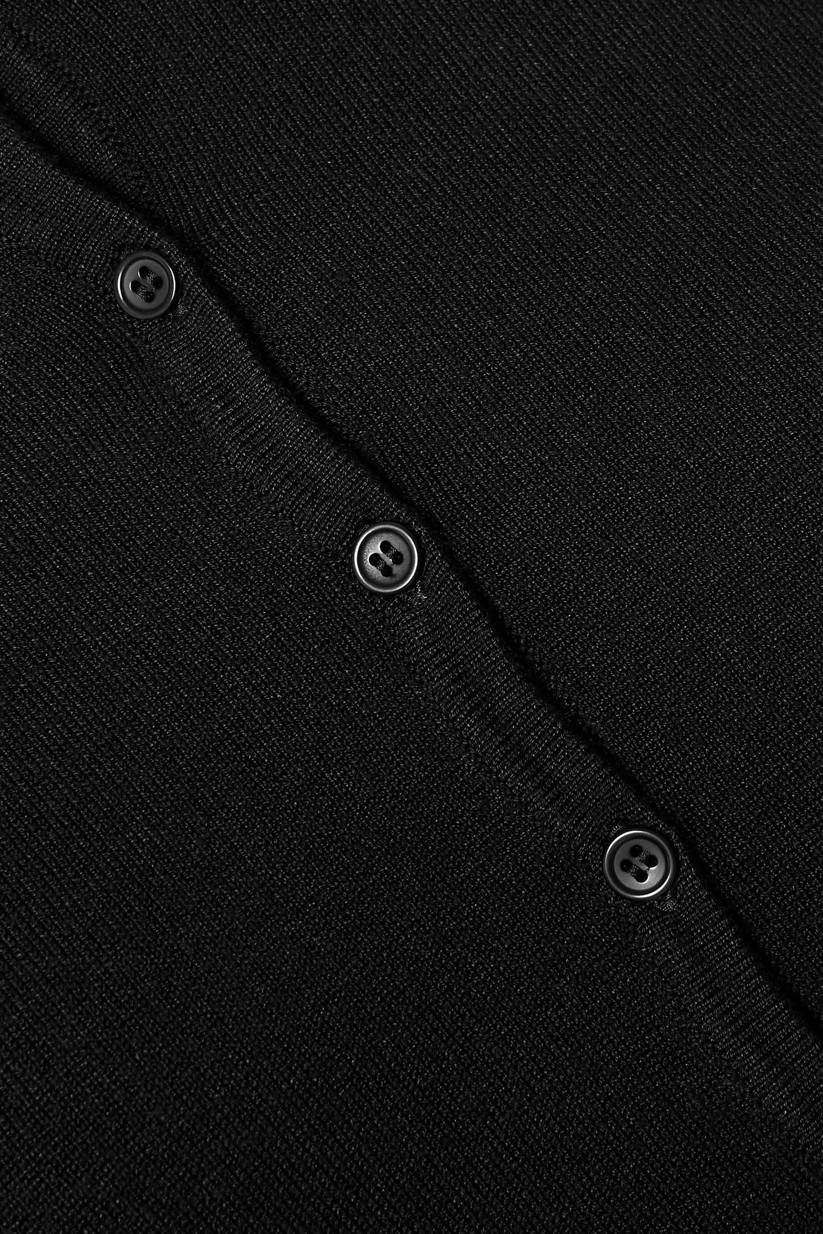 Mila Round Neck Button Through Cardigan - Black - Image 6