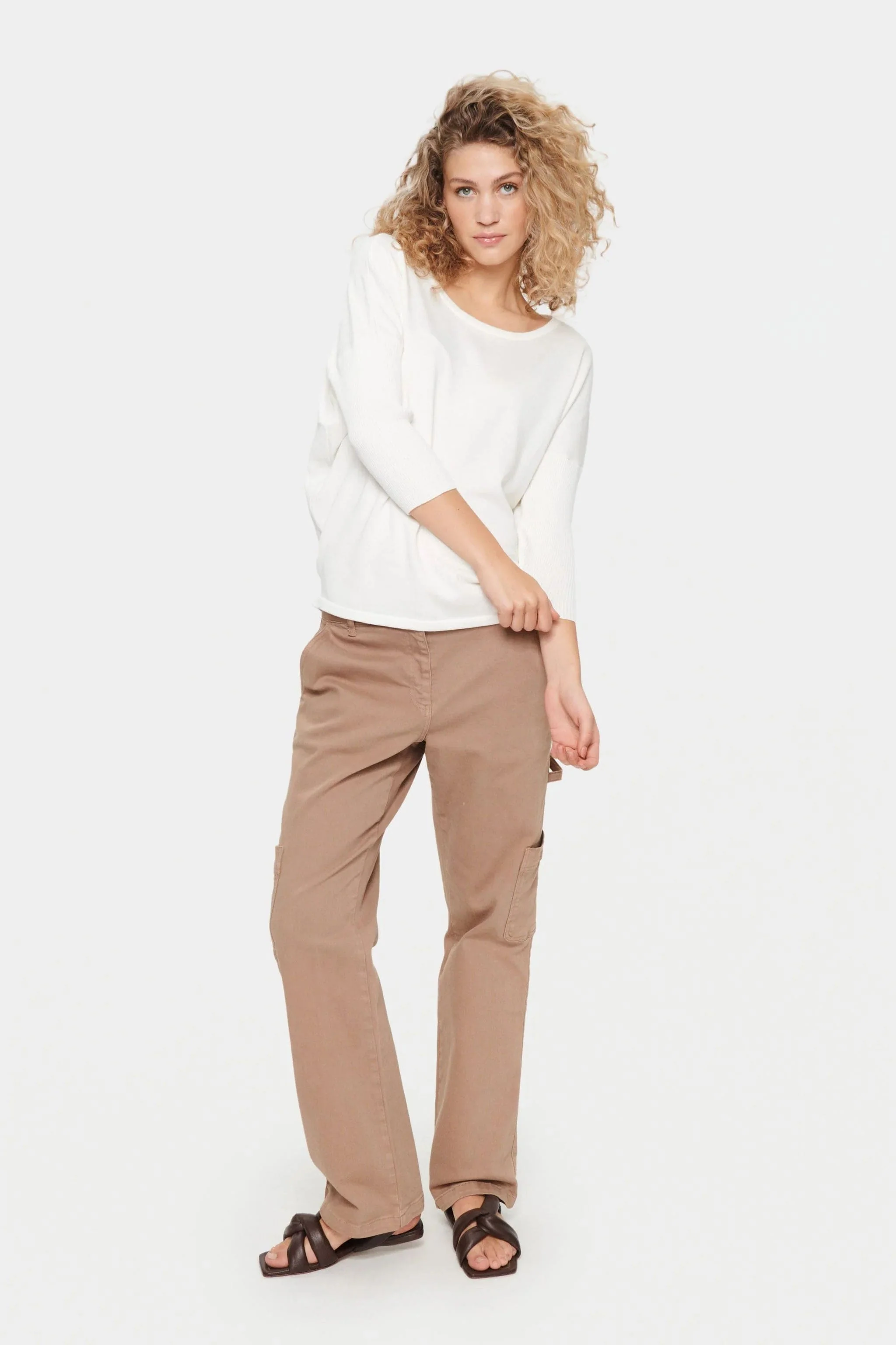 Mila Round Neck Jumper - Ice - Image 3