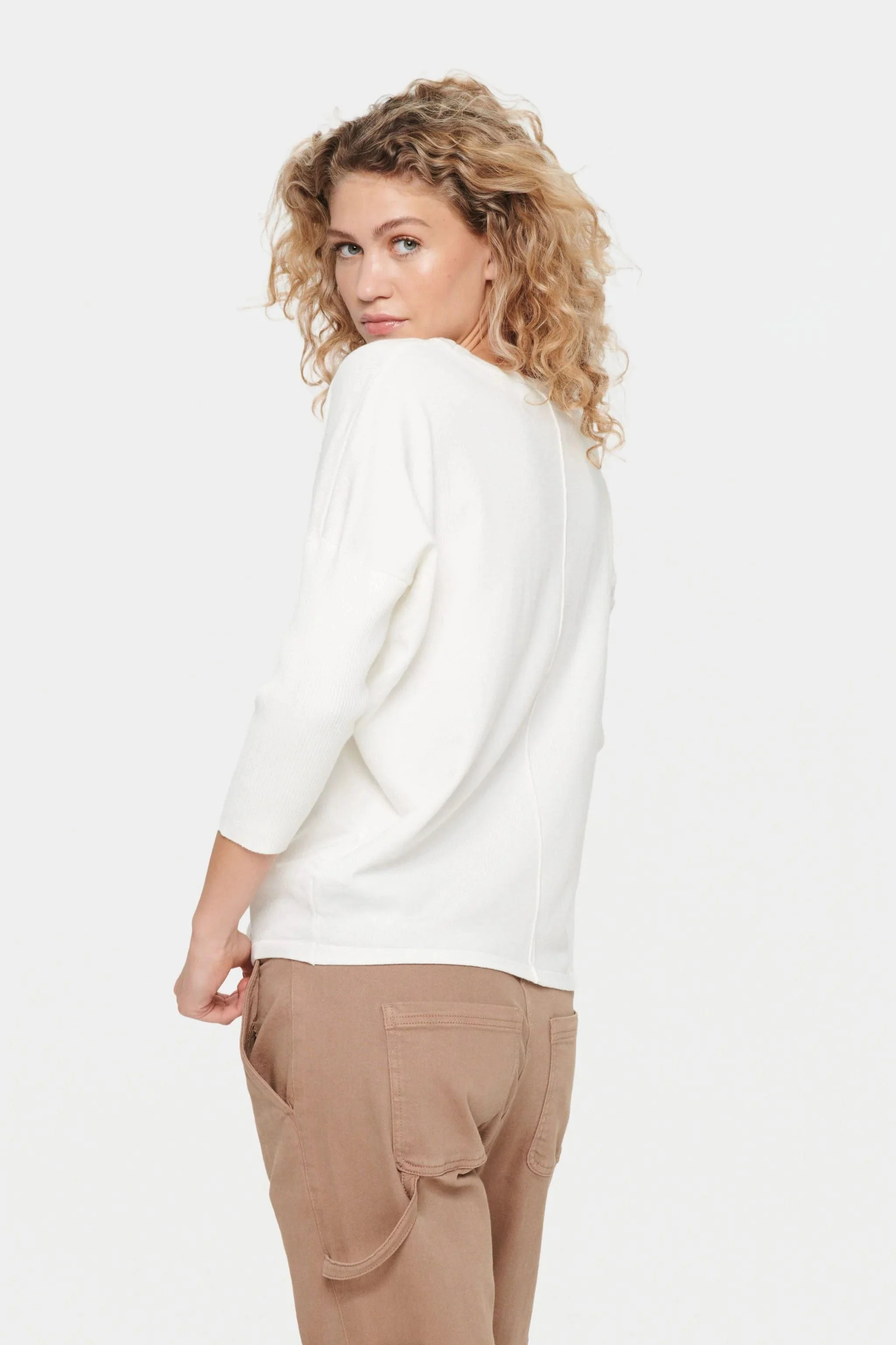 Mila Round Neck Jumper - Ice - Image 5