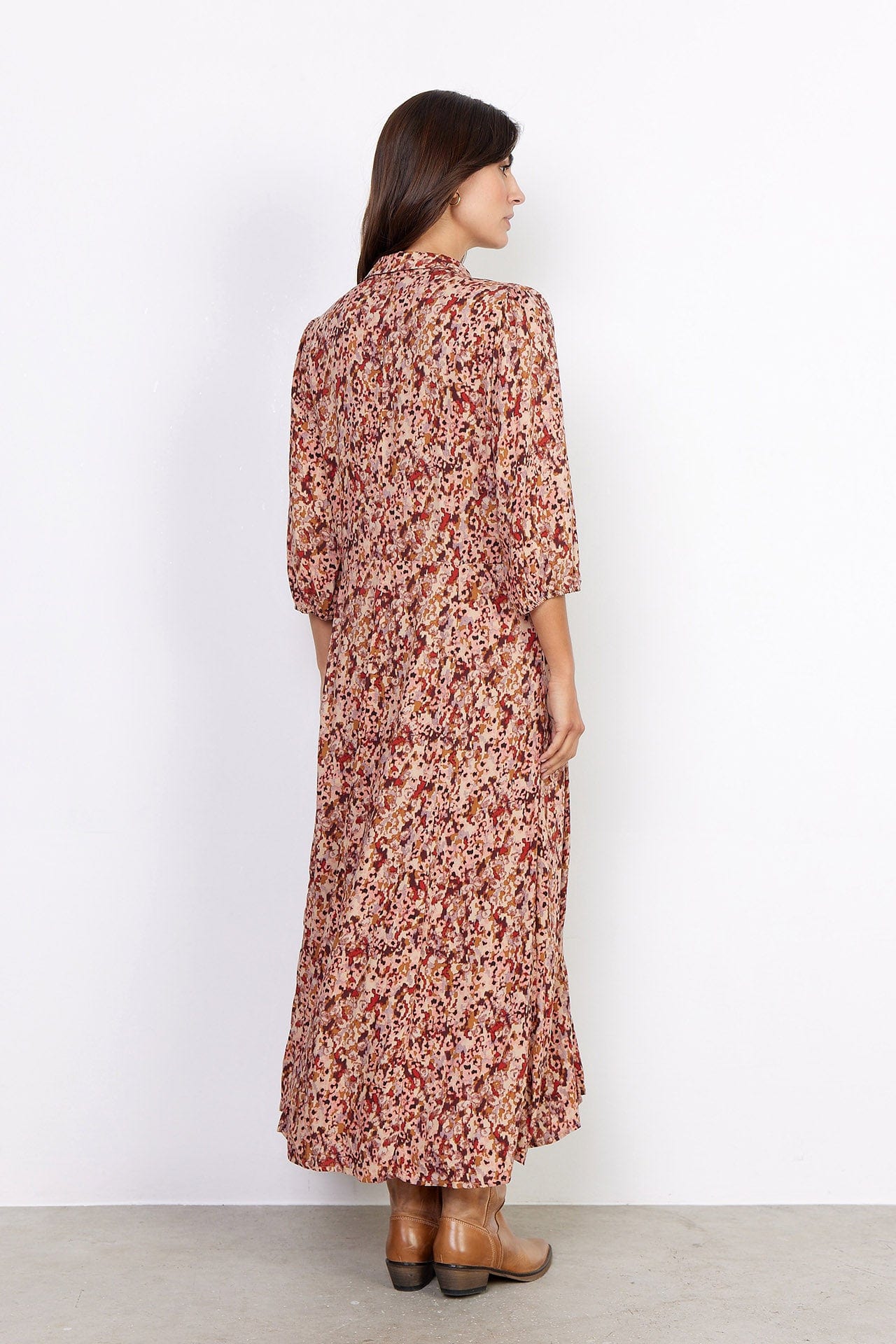 Minea Printed Midi Dress - Berry Combi - Image 3