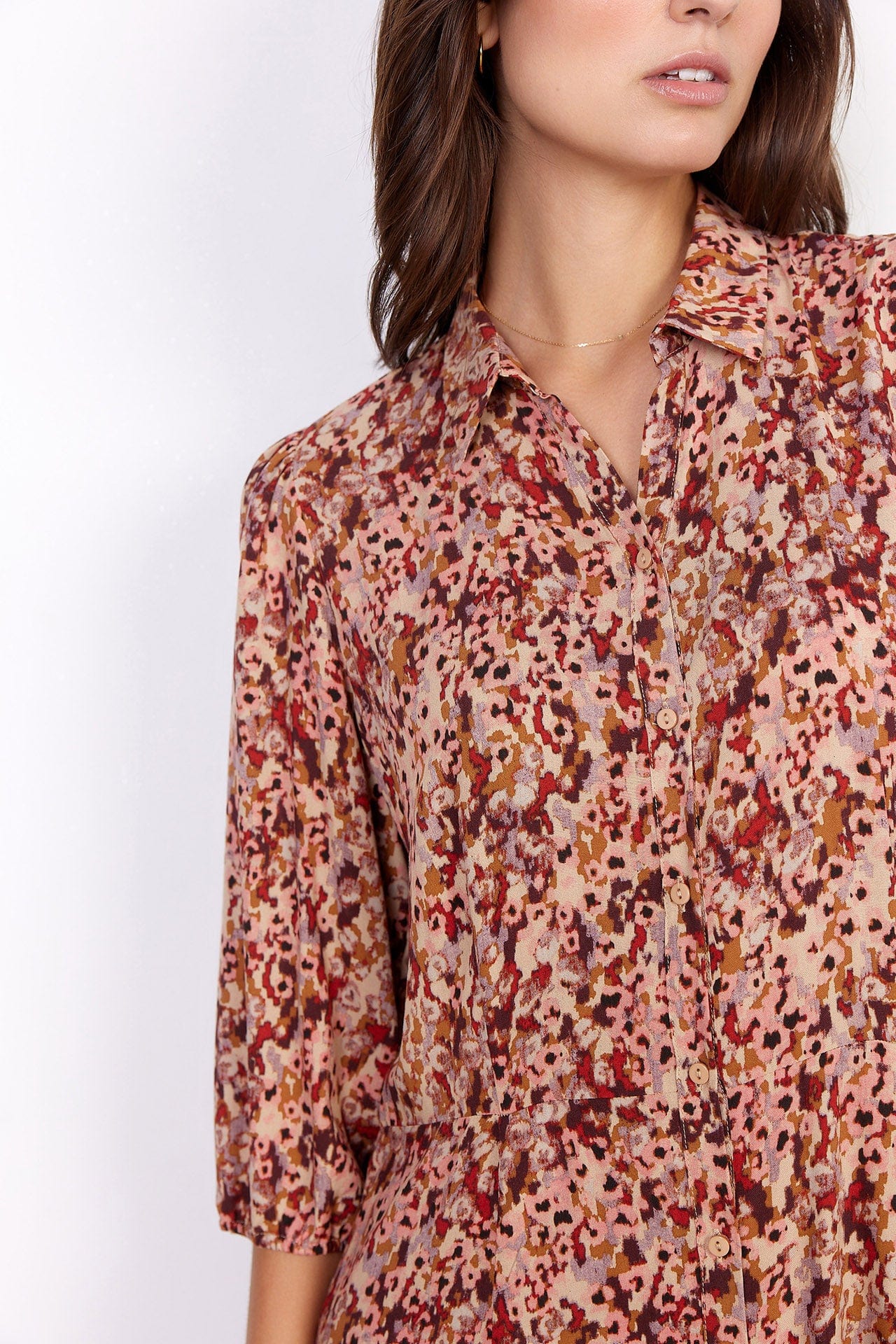 Minea Printed Midi Dress - Berry Combi - Image 4