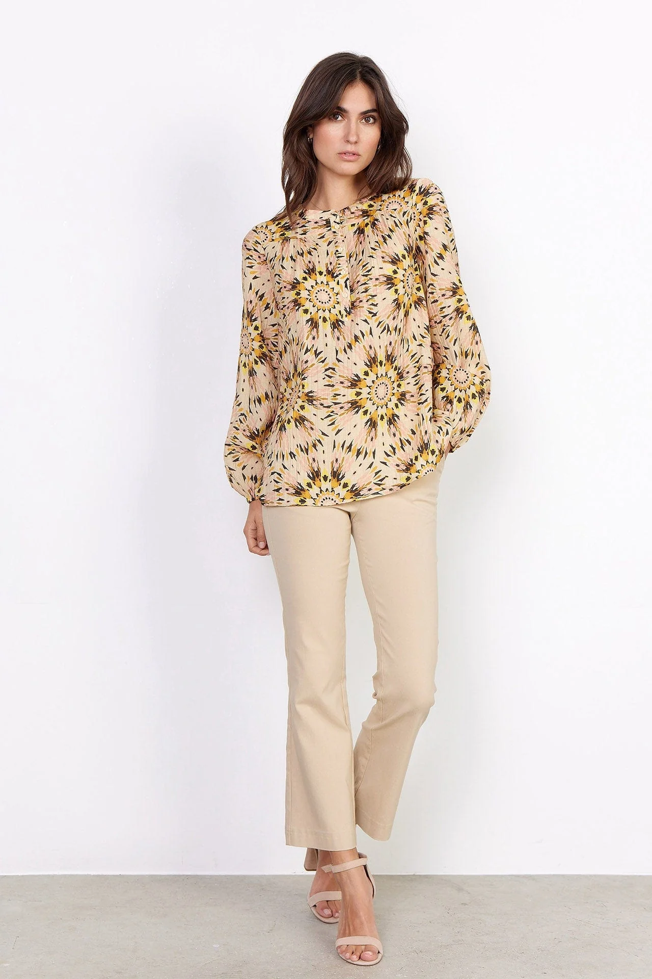 Mirra Printed Blouse - Golden Yellow Combi - Image 3