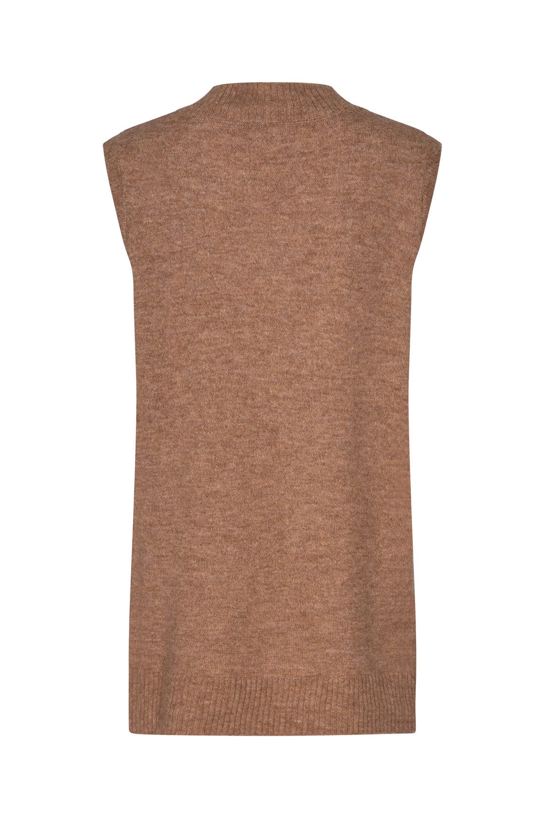 Nessie Knitted Vest Jumper - Toffee Melange - Image 2