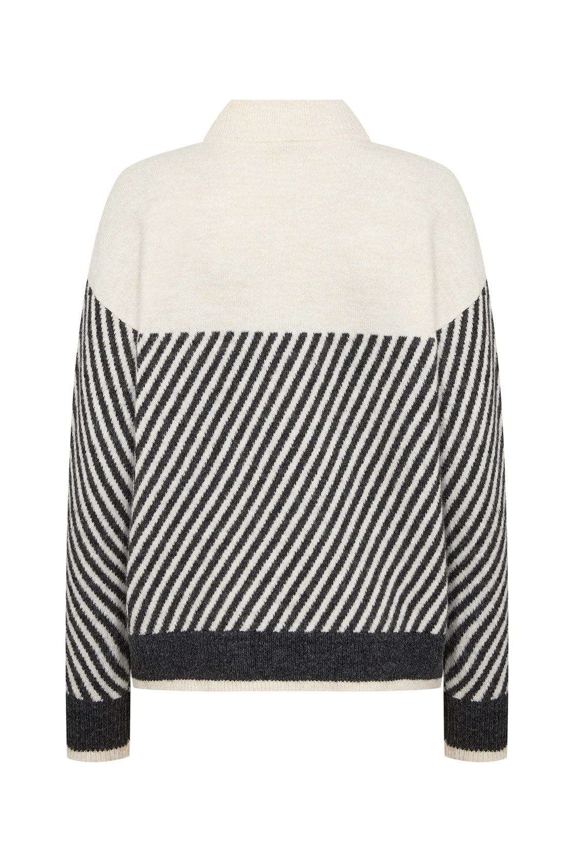 Nessie Stripe Wool Blend Jumper - Cream Melange Combi - Image 5