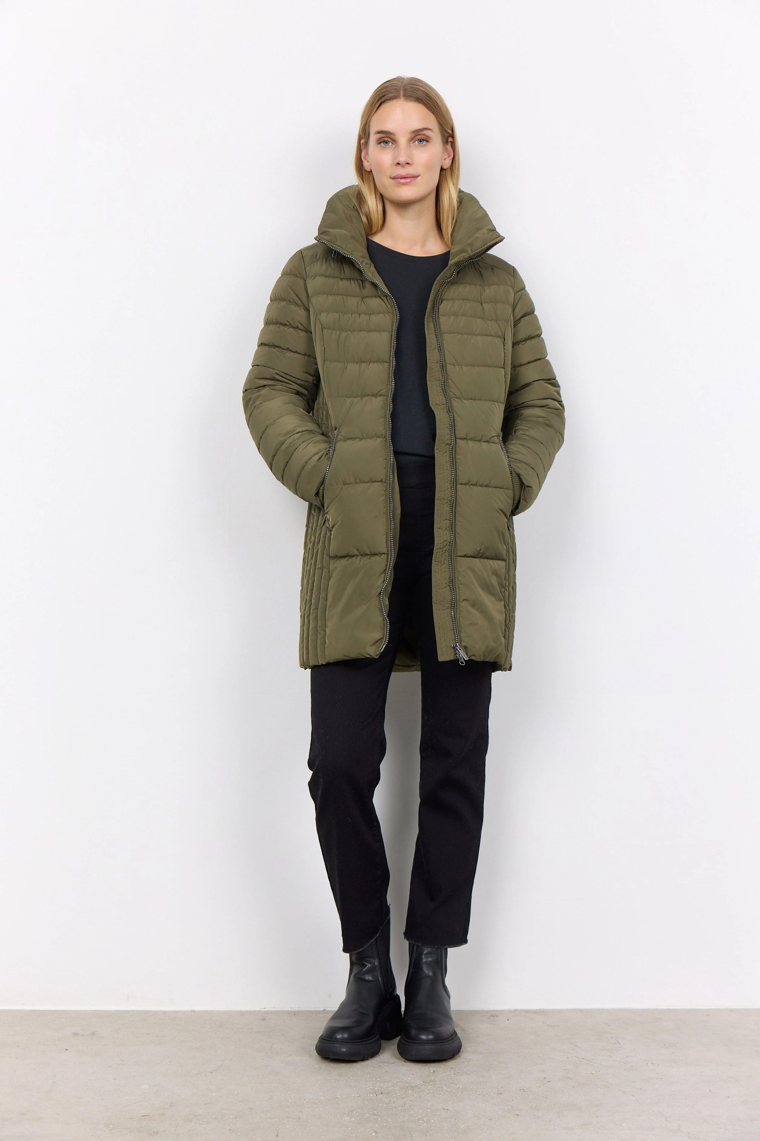 Nina Quilted Jacket - Olive - Image 2