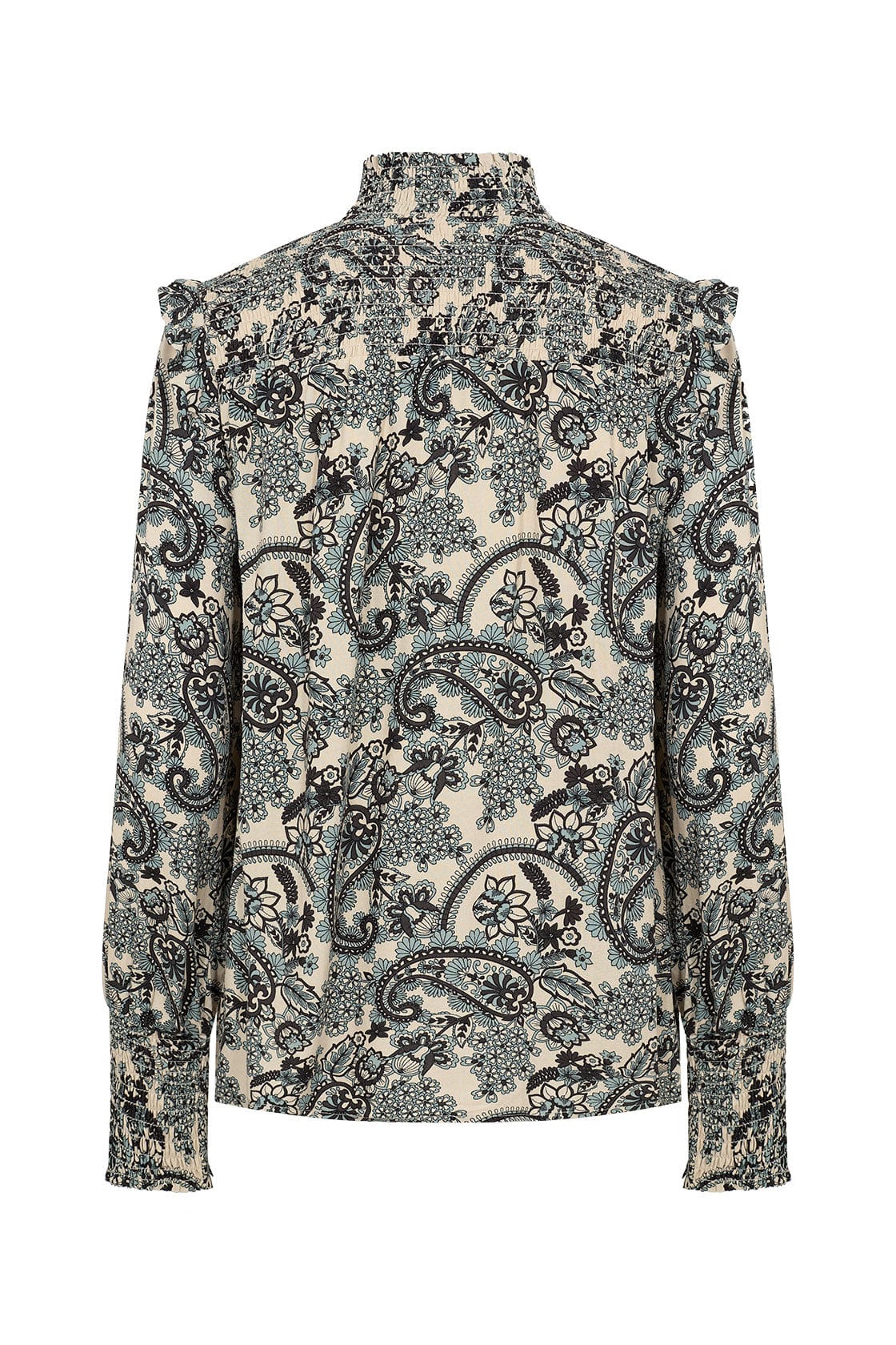 Oceana High Neck Blouse - Mineral Green Combi - Image 2