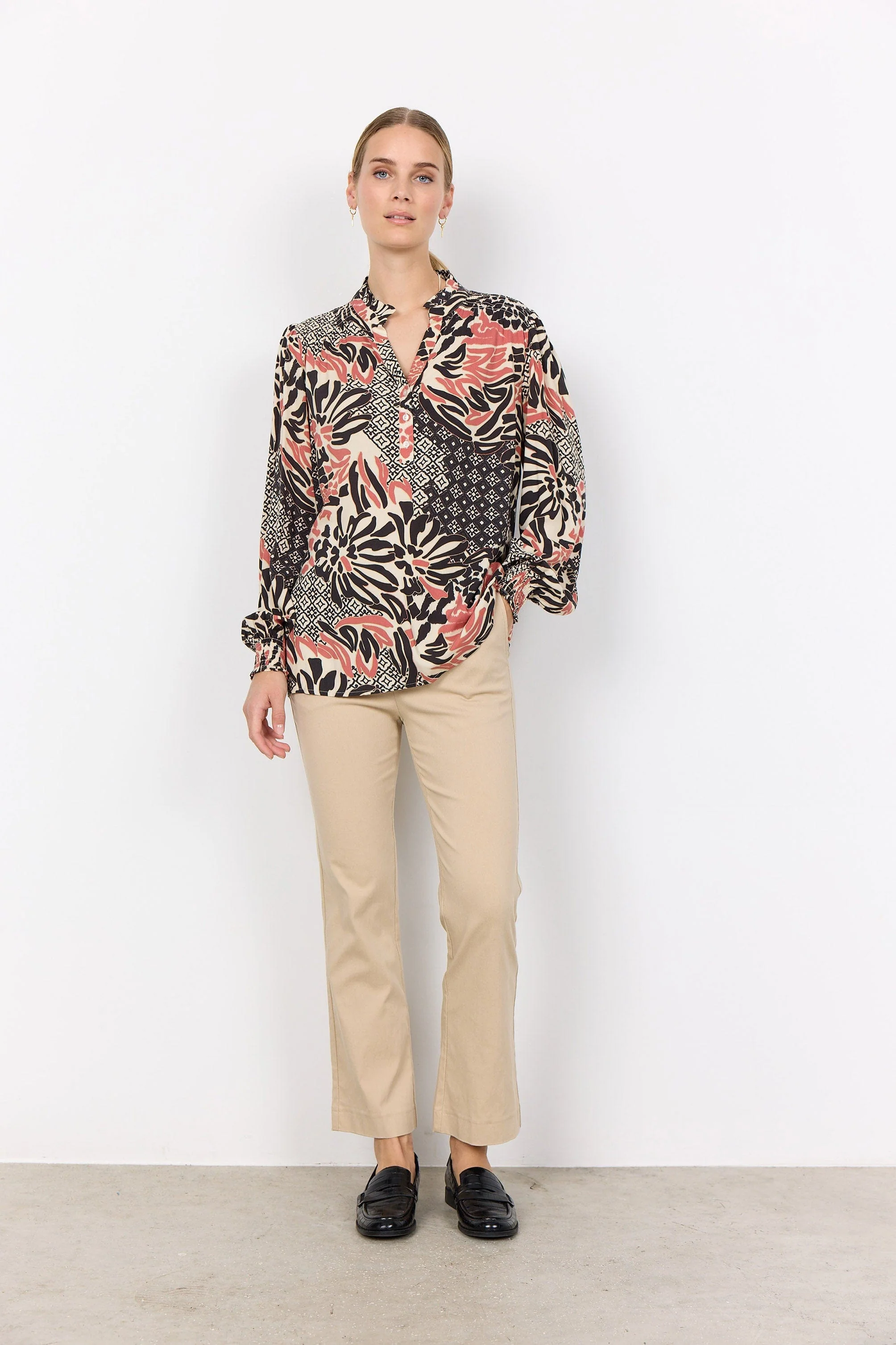 Olette Printed Blouse - Blush Combi - Image 3