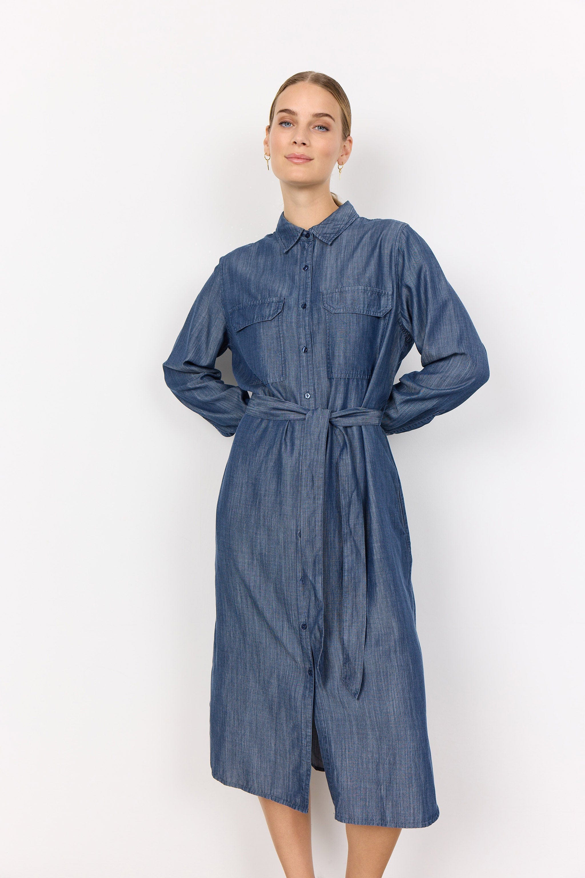 Ontario Lyocell Dress - Medium Blue Denim - Image 2