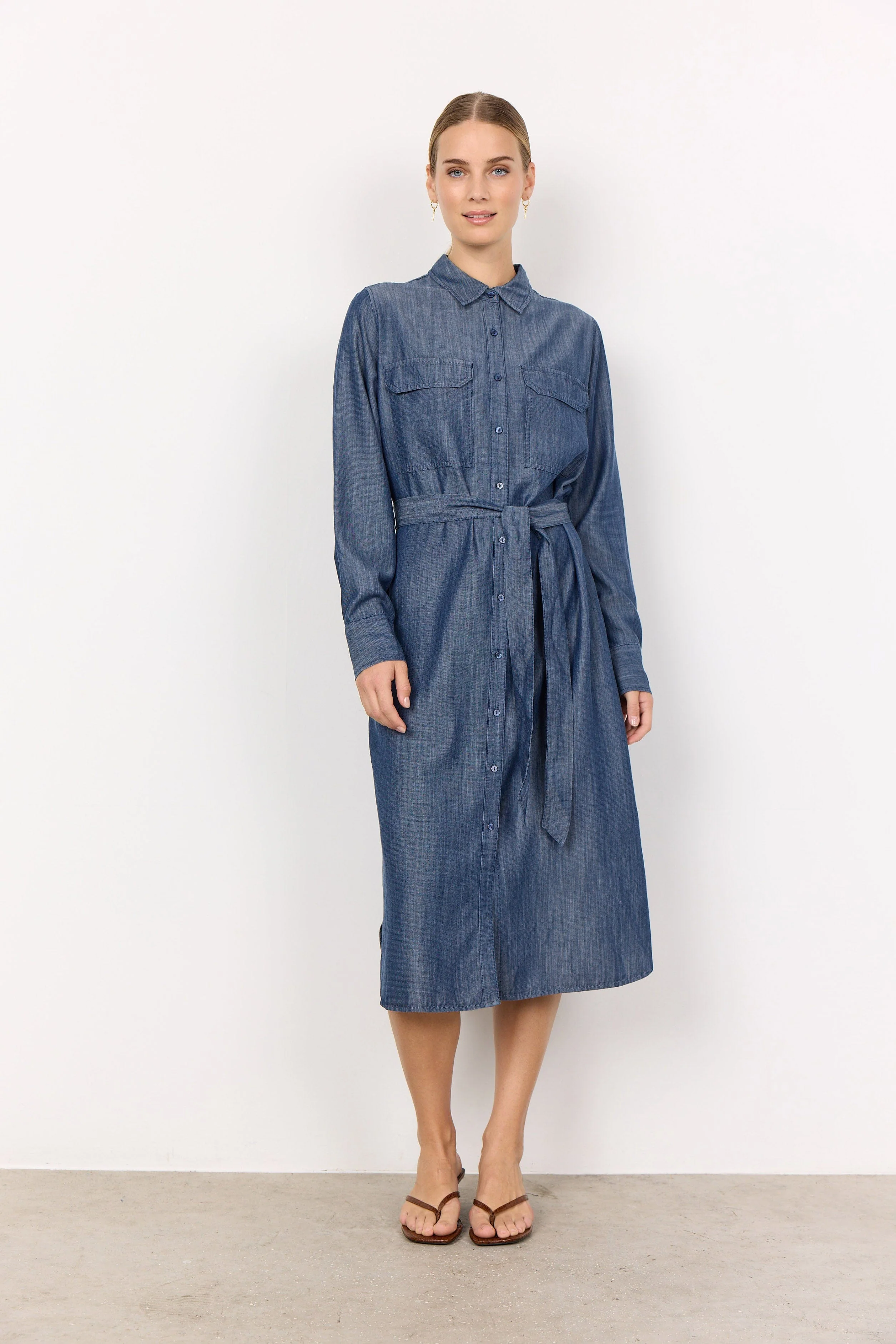 Ontario Lyocell Dress - Medium Blue Denim - Image 3