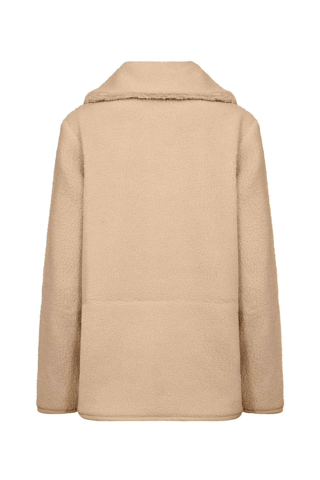 Onyx Wide Collar Fleece Jacket - Sand - Image 2