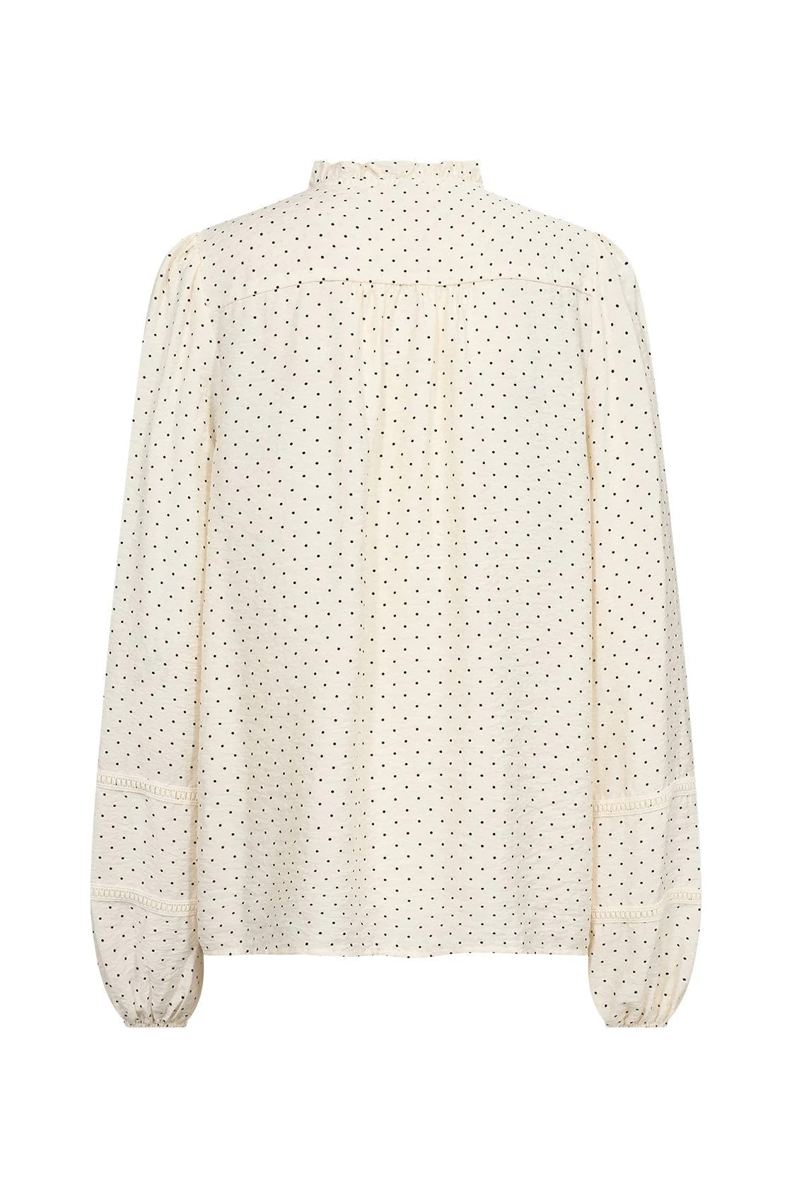 Orit Embroidery Detail Spotty Blouse - Cream Combi - Image 7