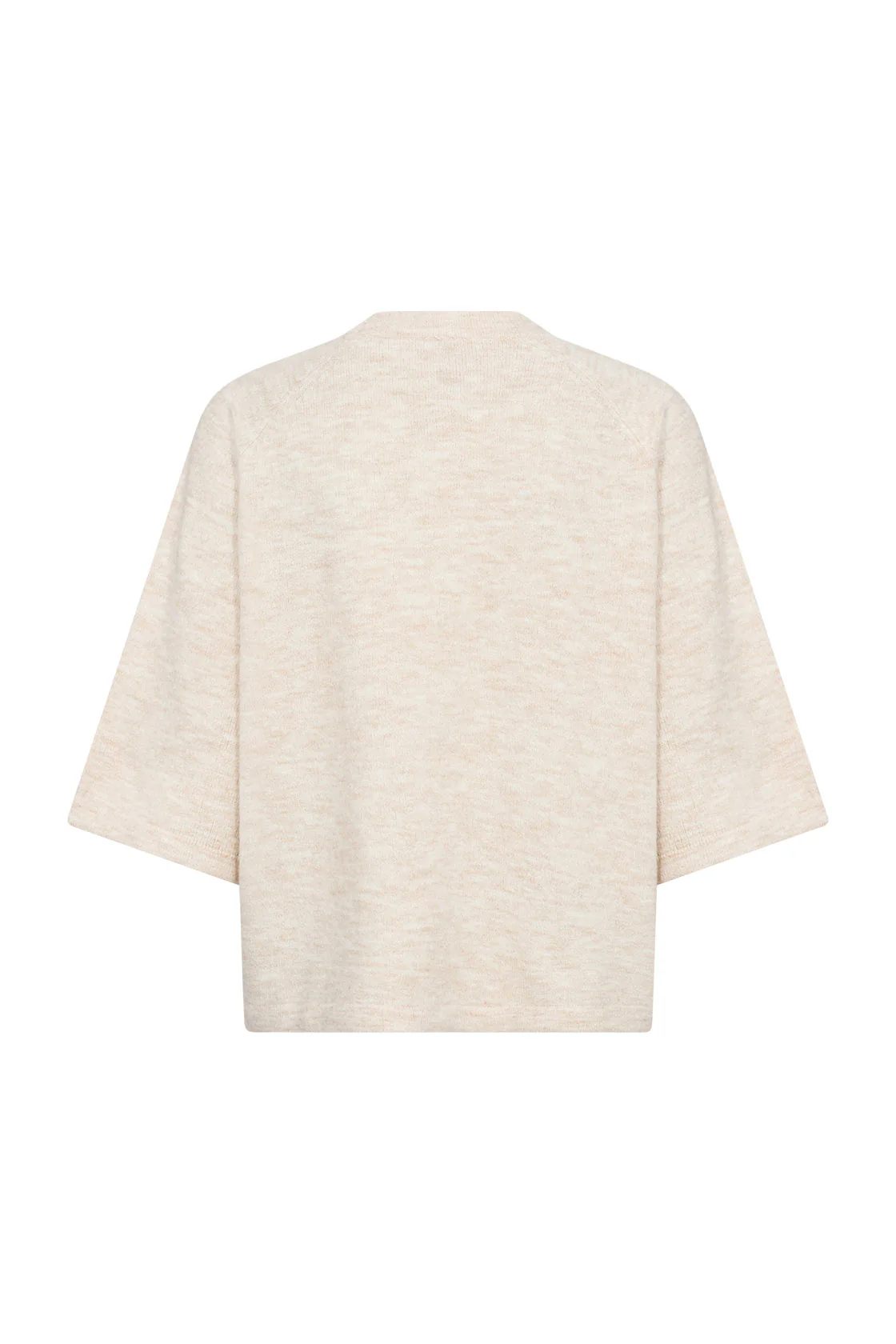 Orlean Knitted 3/4 Sleeve Jumper - Cream Melange - Image 5