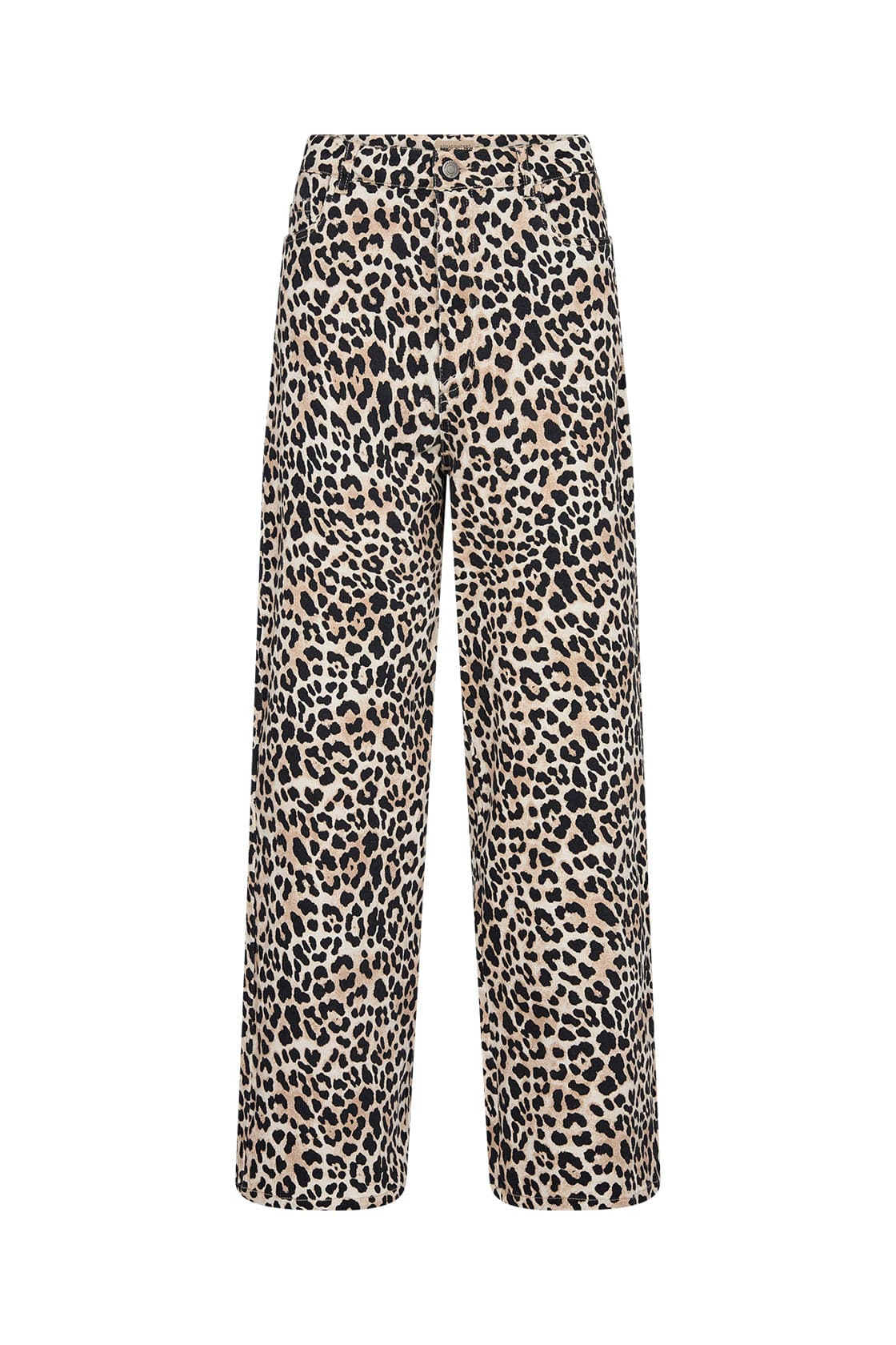 Owena Leopard Print Jeans - Sand Combi